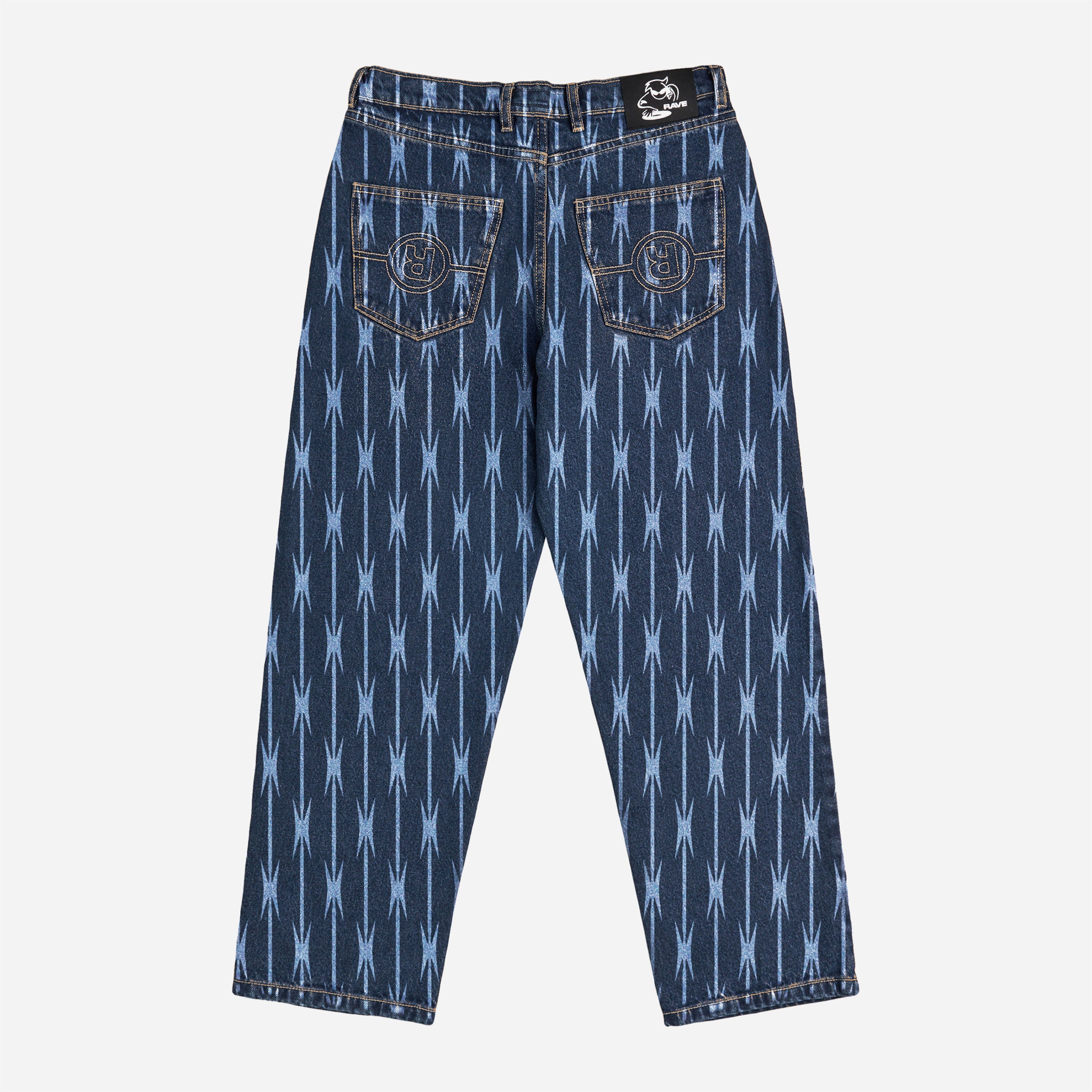 RAVE SKATEBOARDS - GROS DENIM PANT- Blue Raw / Laser