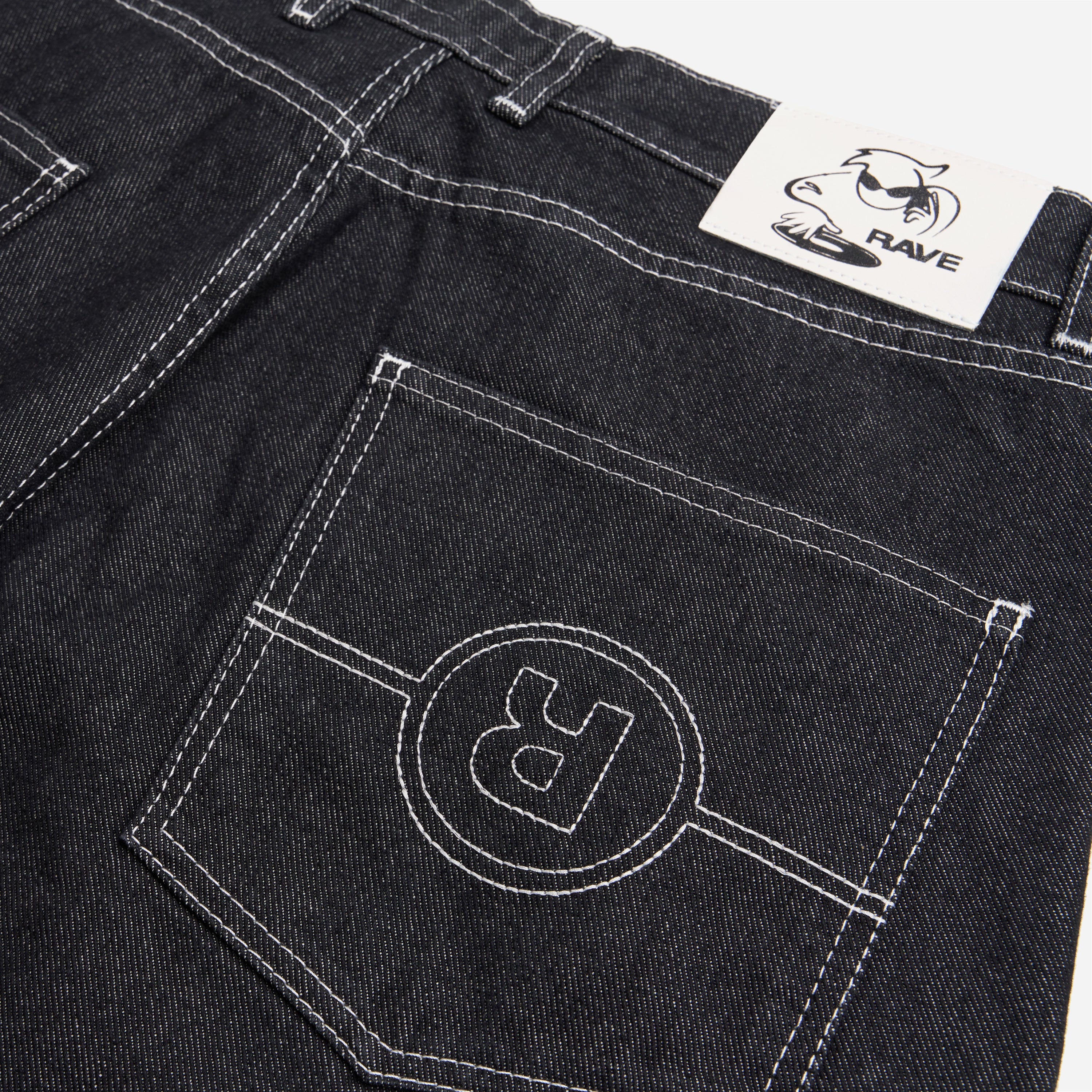 RAVE SKATEBOARDS - TRES GROS DENIM PANT- Black Raw