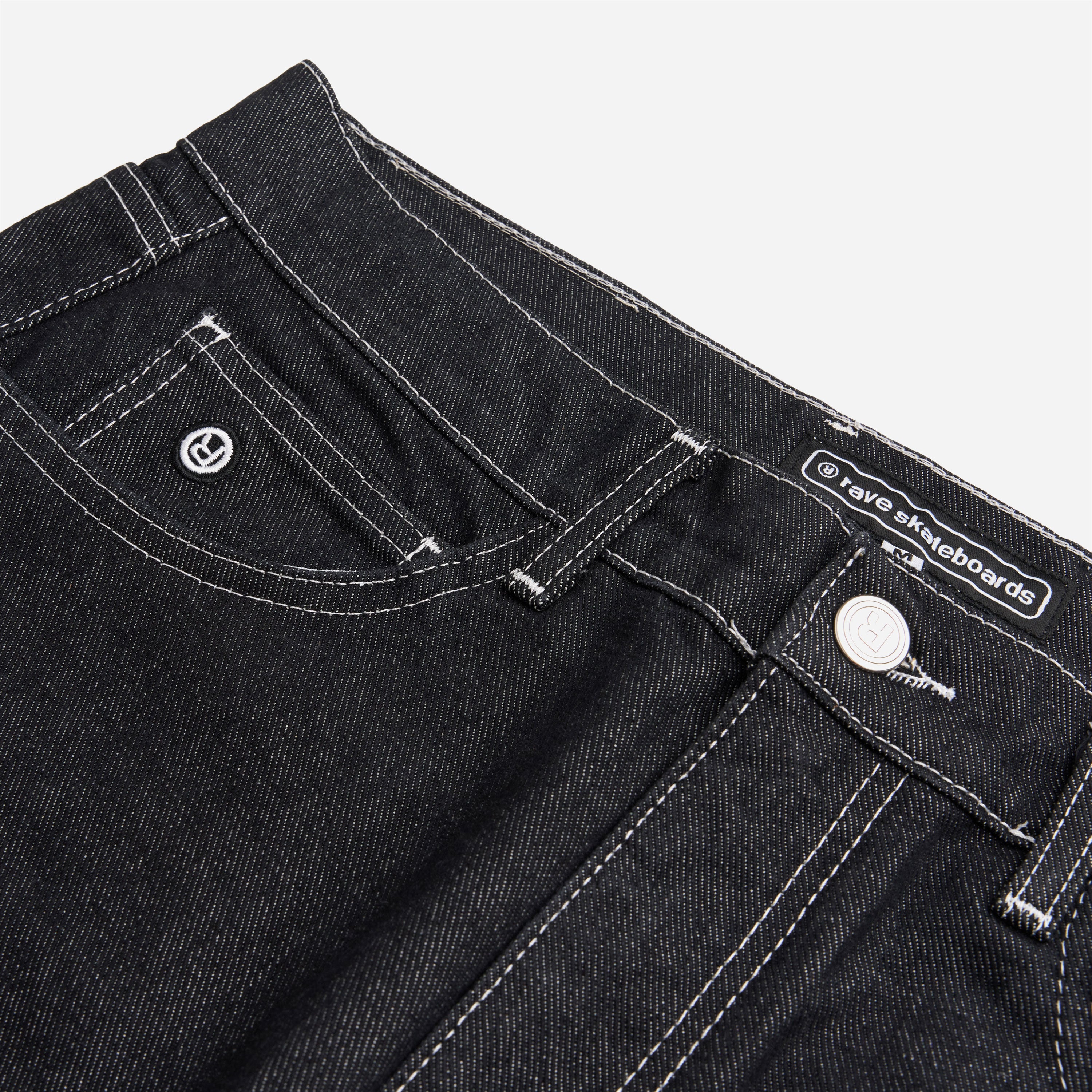 RAVE SKATEBOARDS - TRES GROS DENIM PANT- Black Raw