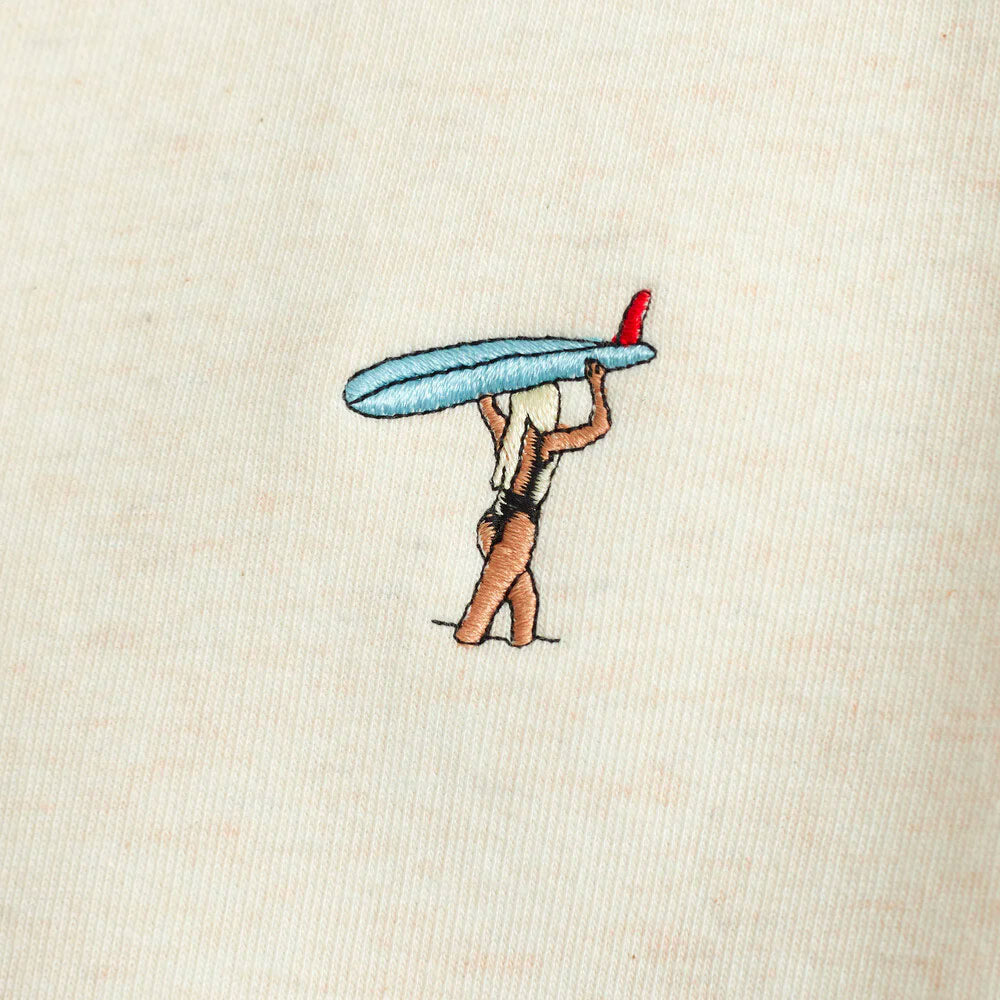 Revolution - Regular Crewneck Surf Girl - Offwhite Melange