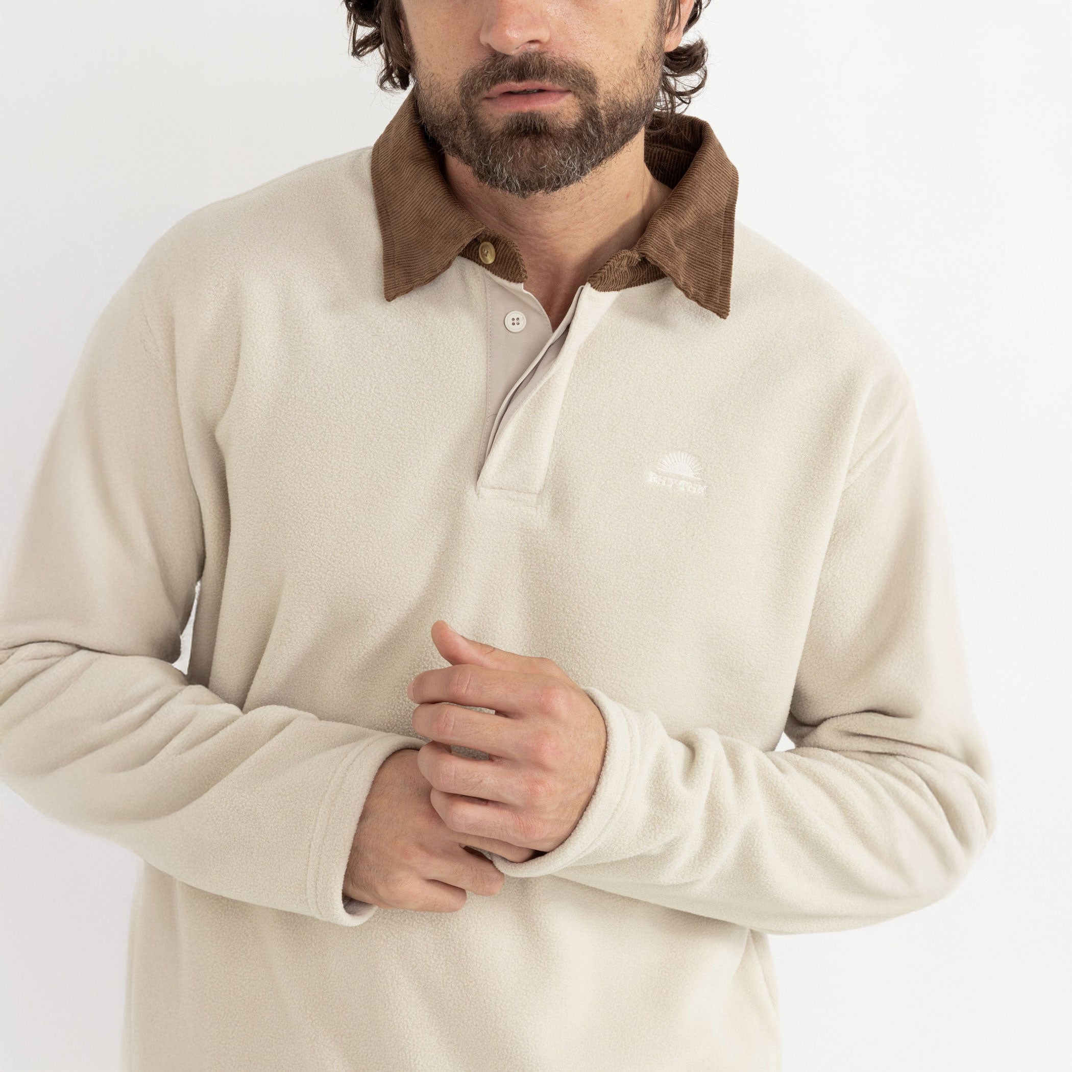 Rhythm - Awake Polar Fleece Polo - Natural