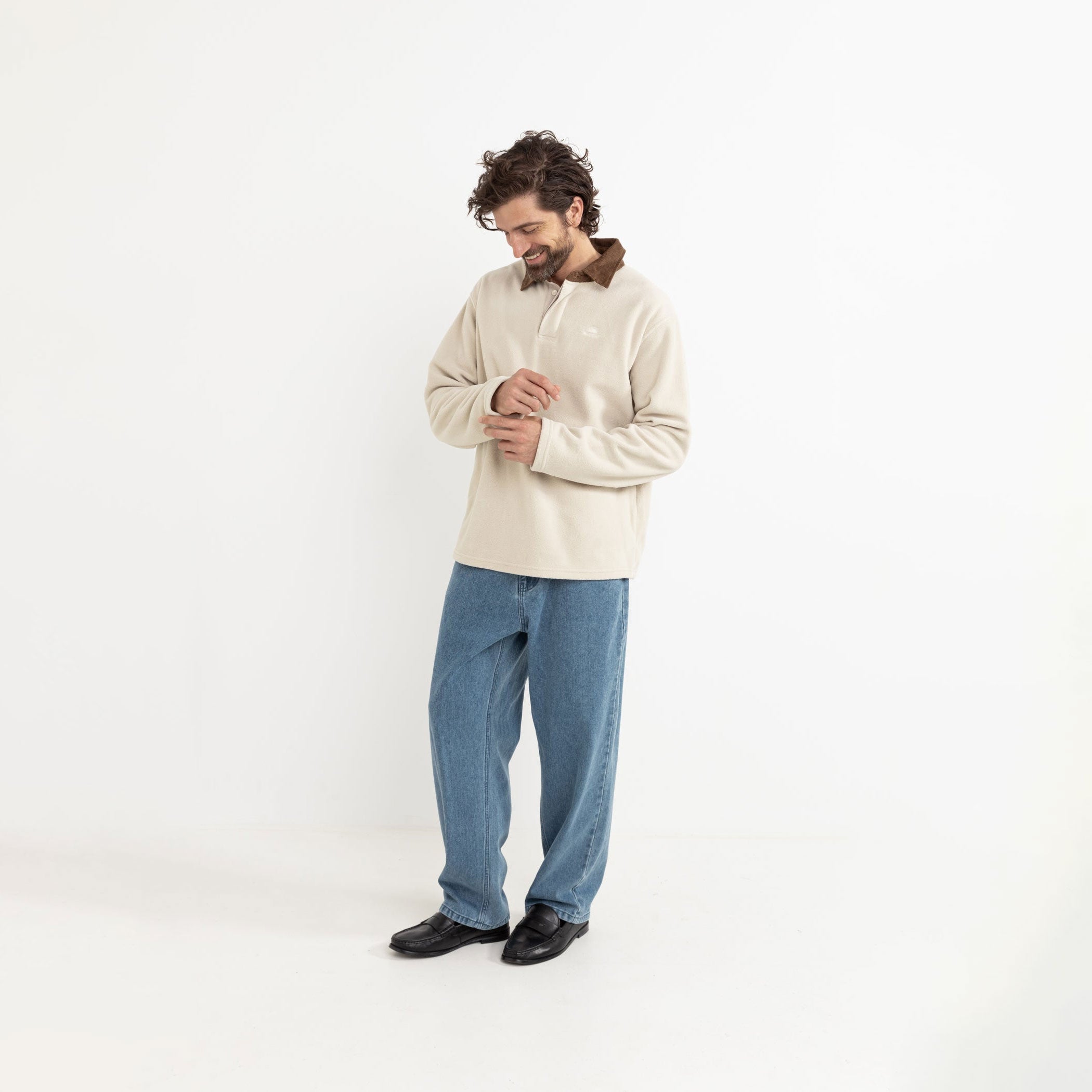 Rhythm - Awake Polar Fleece Polo - Natural