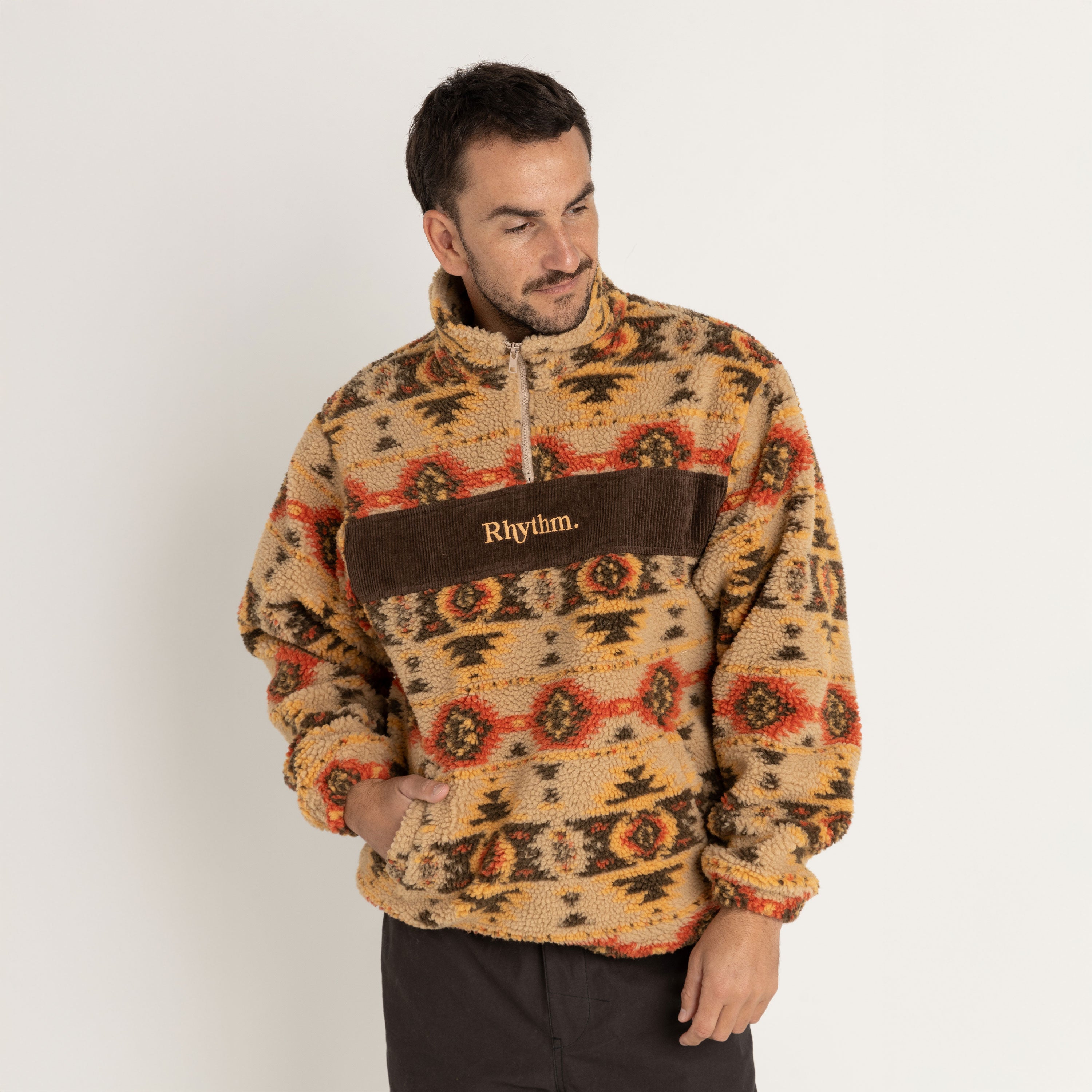 Rhythm - High Noon Quarter Zip - Tan