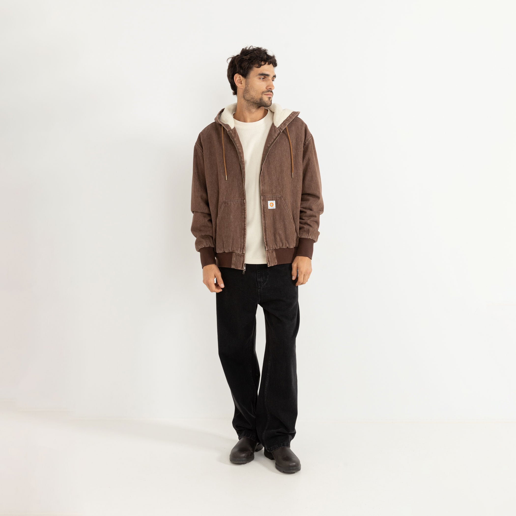 Rhythm - Insulated Denim Work Jacket - Washed Brown
