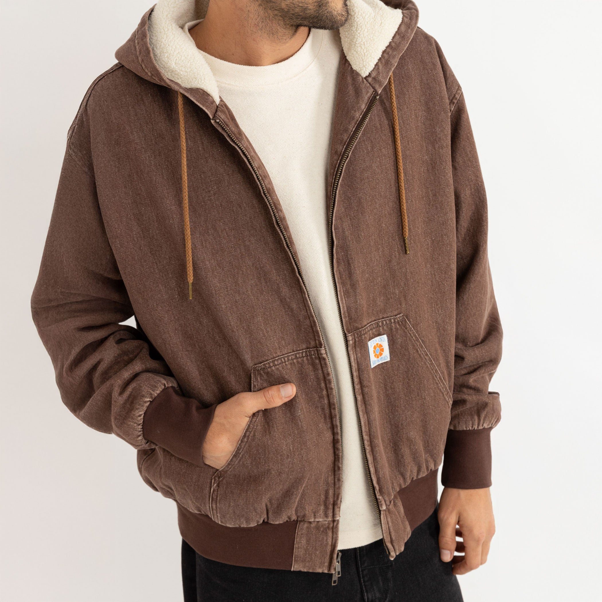 Rhythm - Insulated Denim Work Jacket - Washed Brown