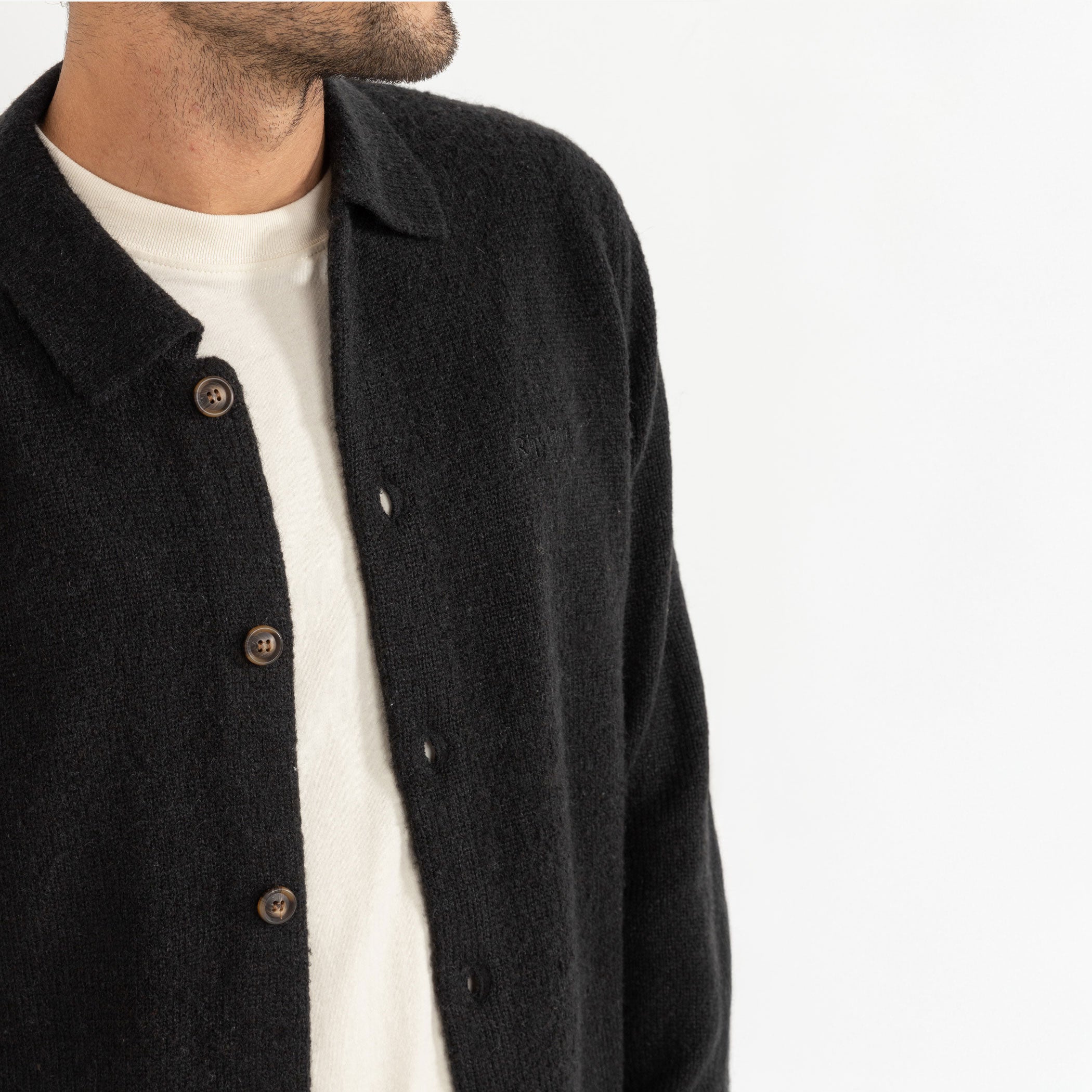 Rhythm - Mohair Button Up Knit - Black