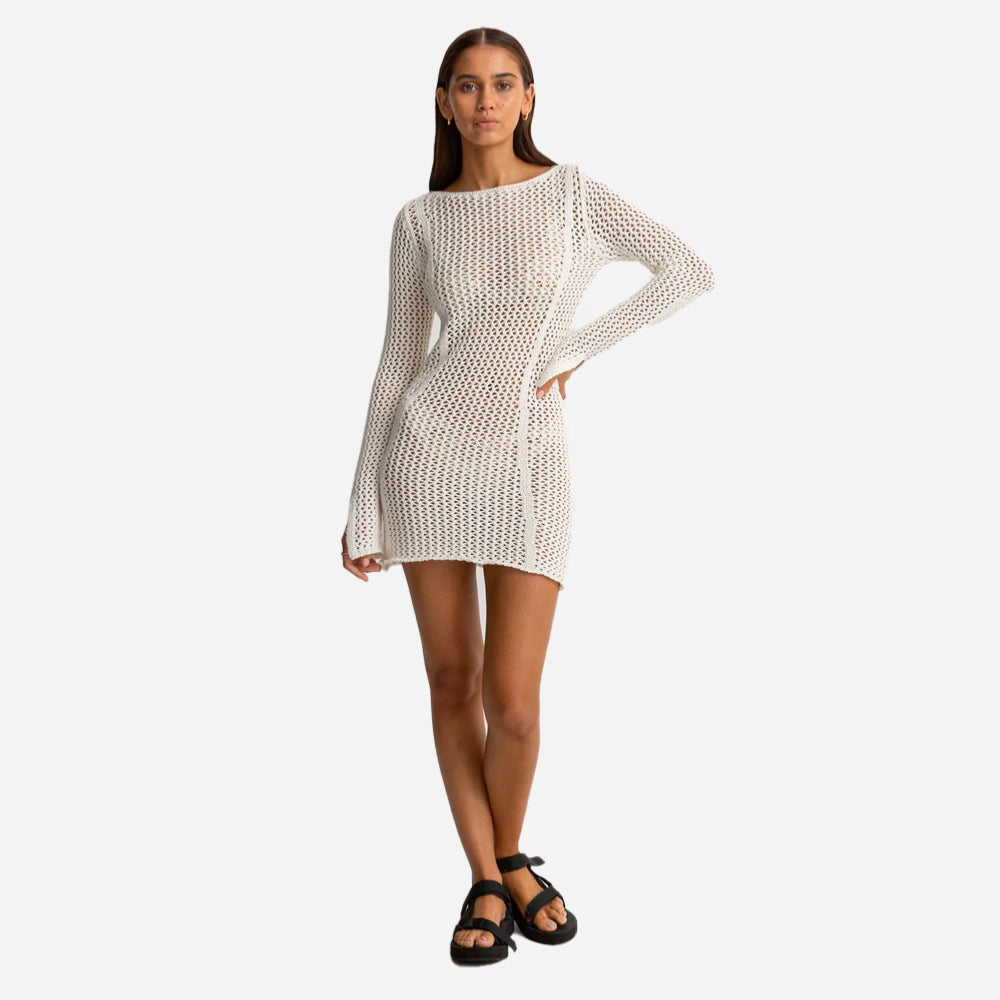 RHYTHM - SEASHELL CROTCHET DESS - Cream