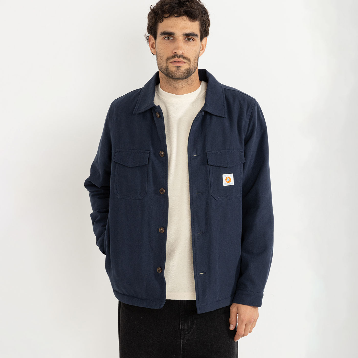 Rhythm - Sherpa Lined Work Shirt - Navy