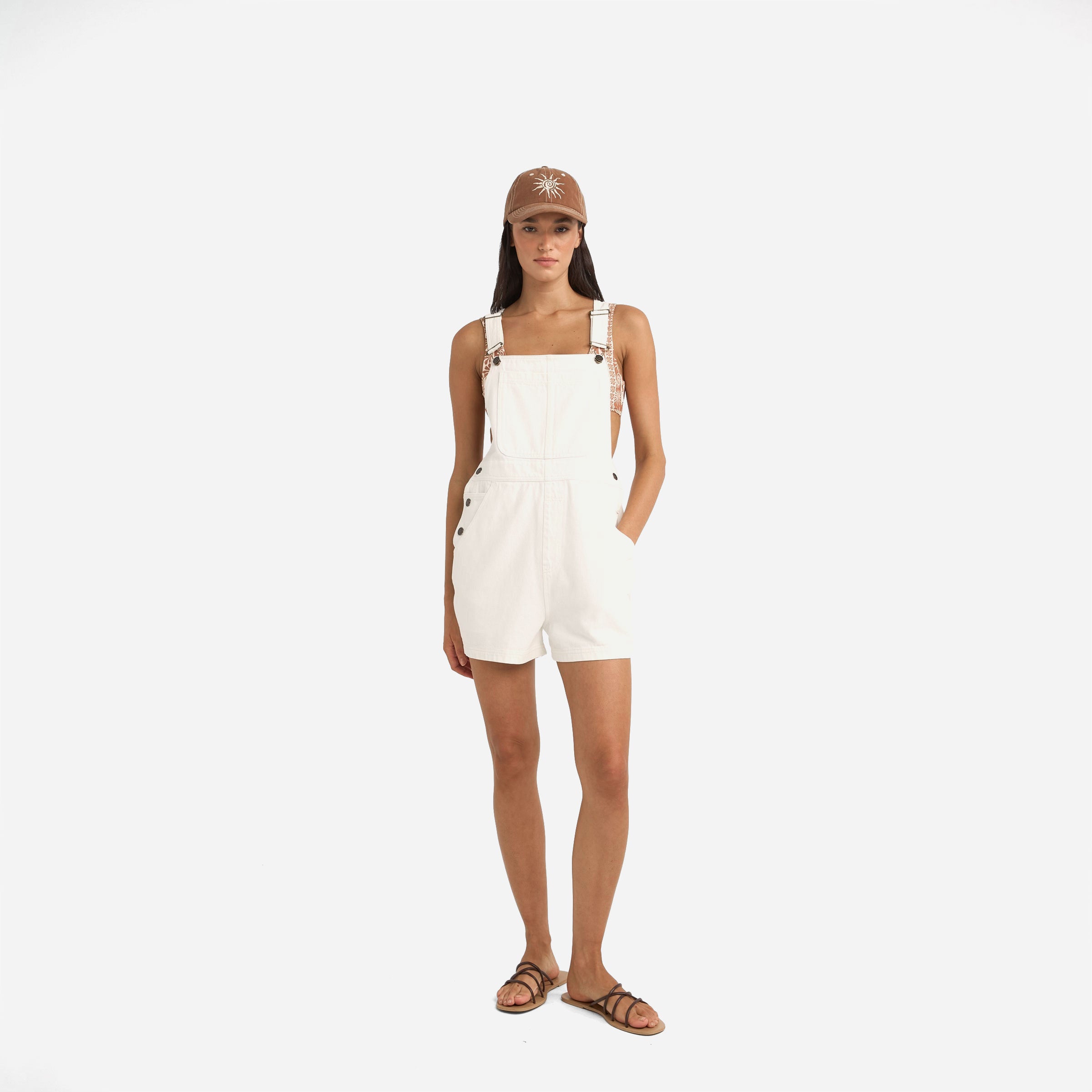 Rhythm - Tides Short Overalls - White