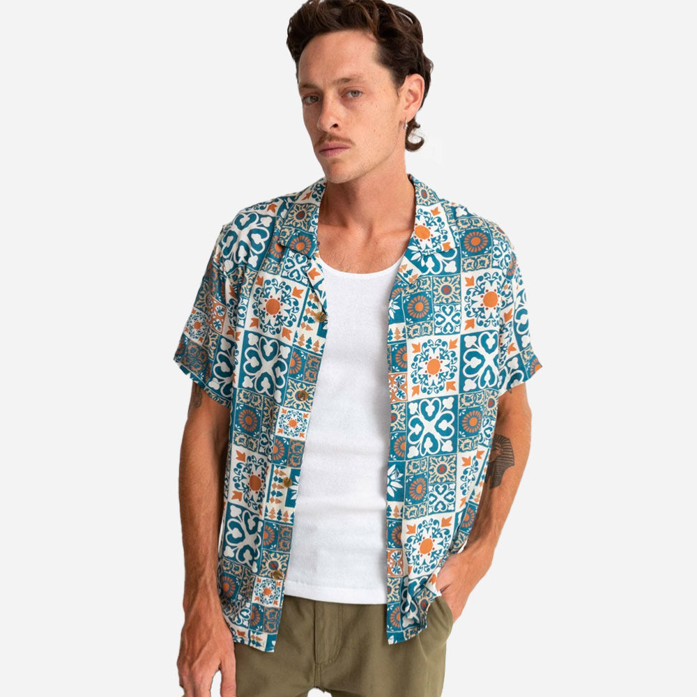RHYTHM - TILE SS SHIRT - Teal