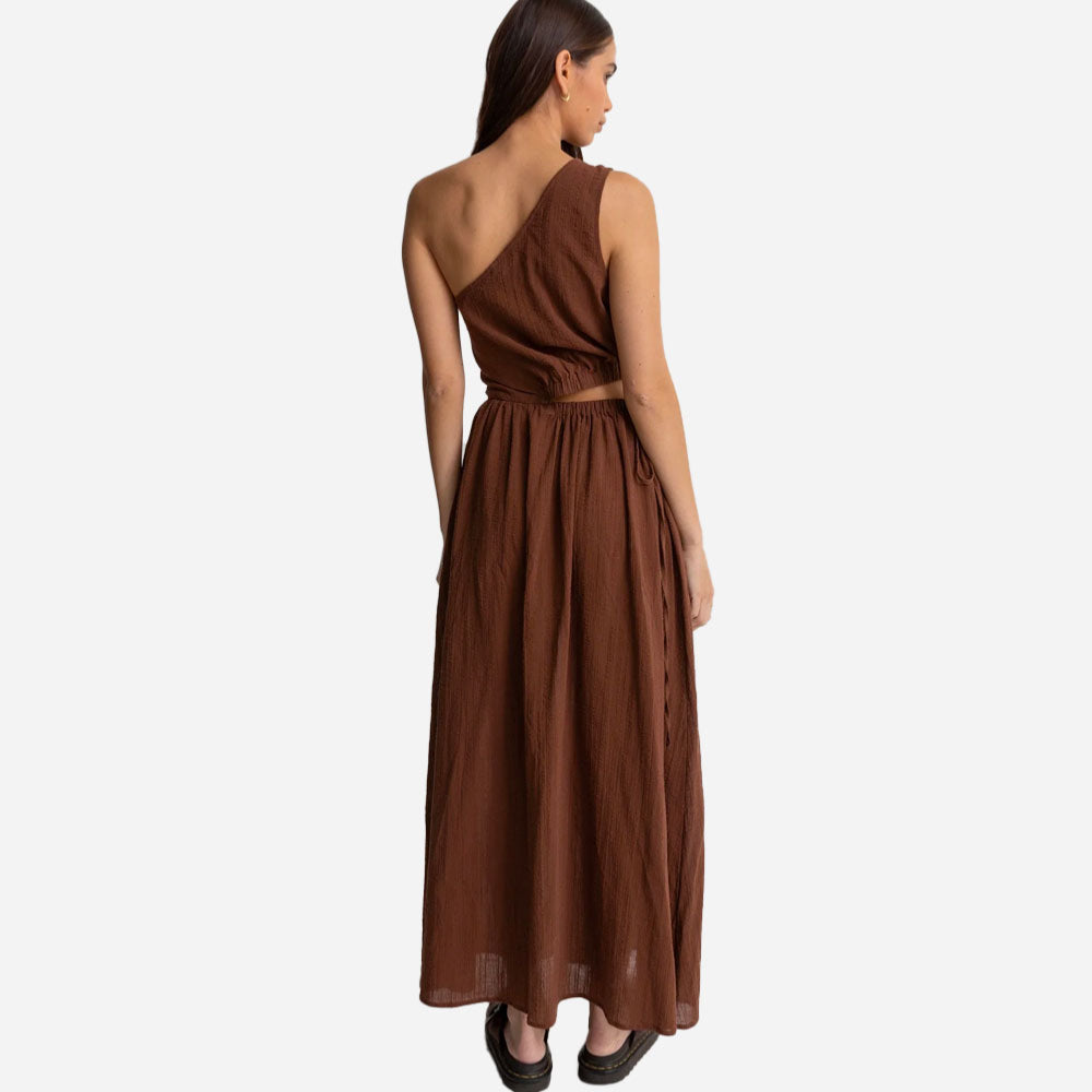 RHYTHM - TYLER ONE SHOULDER MAXI DRESS - Chocolate