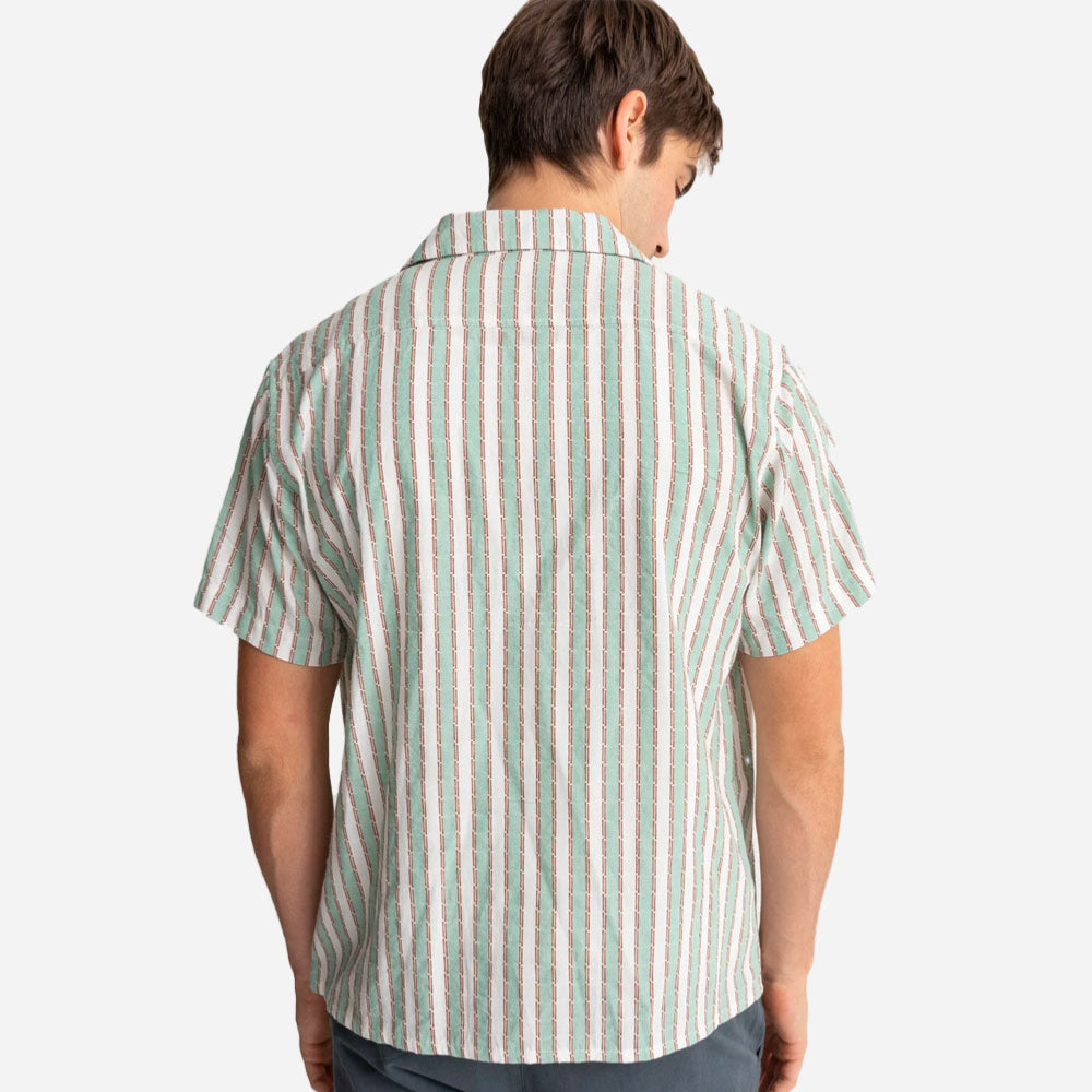 RHYTHM - VACATION STRIPE SS SHIRT - Sea Green