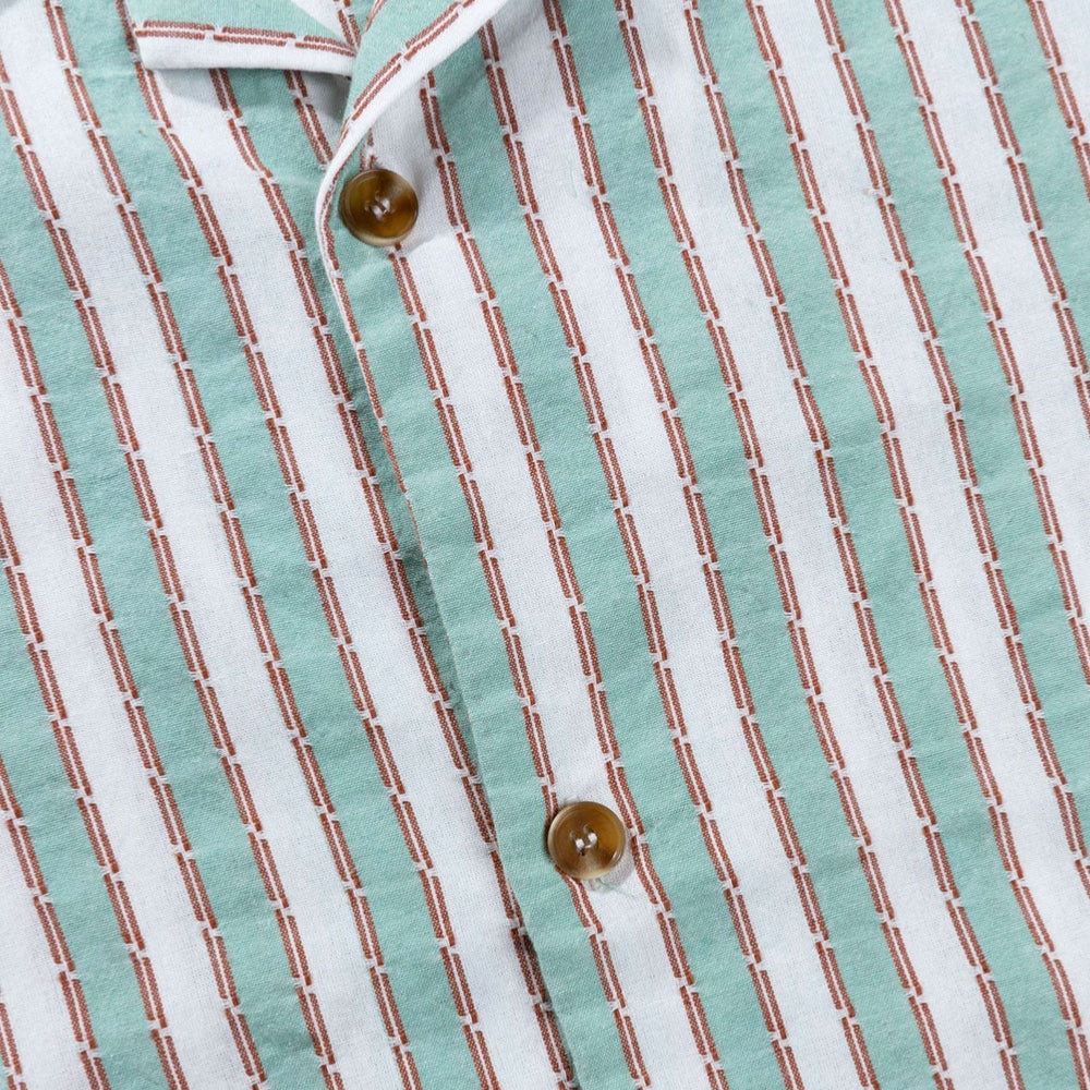 RHYTHM - VACATION STRIPE SS SHIRT - Sea Green
