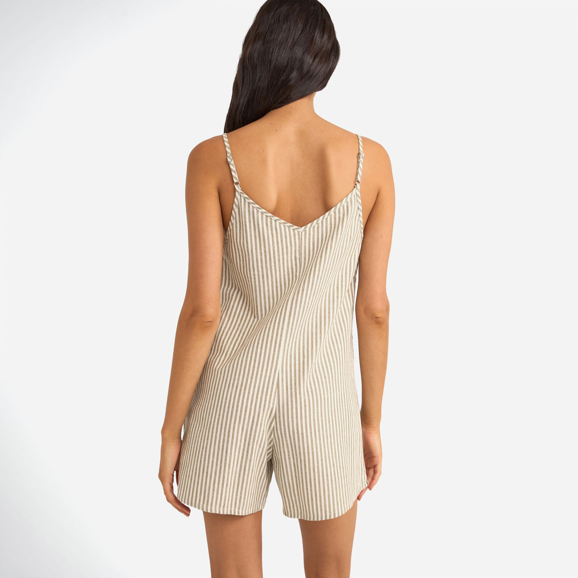 Rhythm - Valley Stripe Adjustable Romper - Ivy