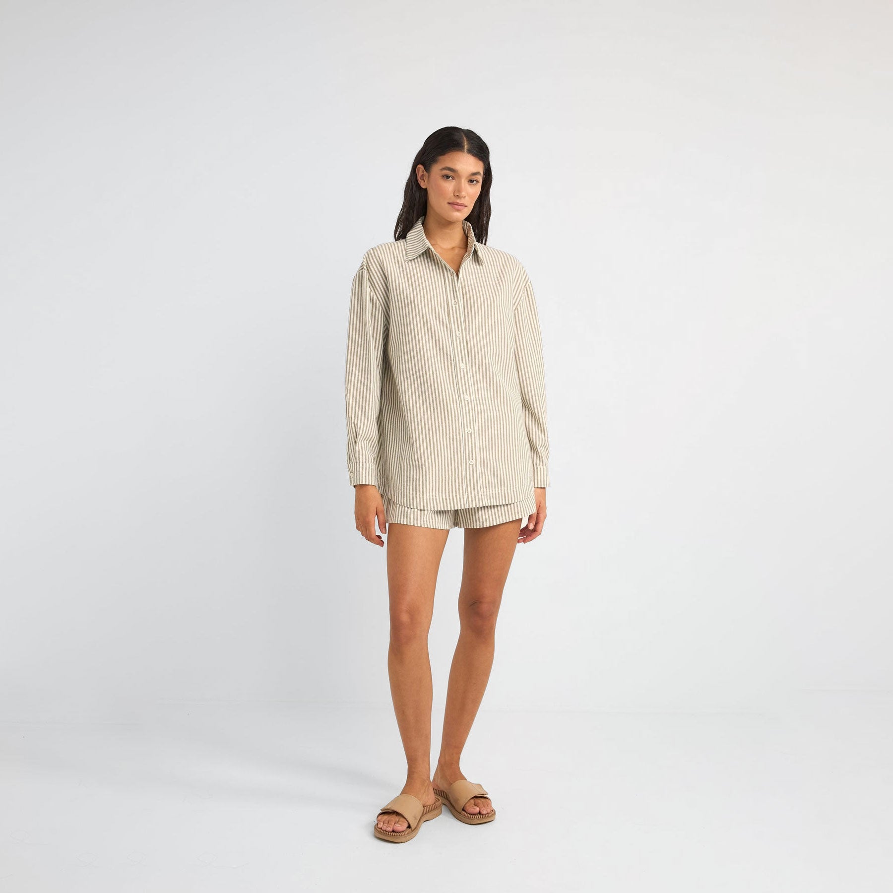 Rhythm - Valley Stripe Oversized Shirt - Ivy