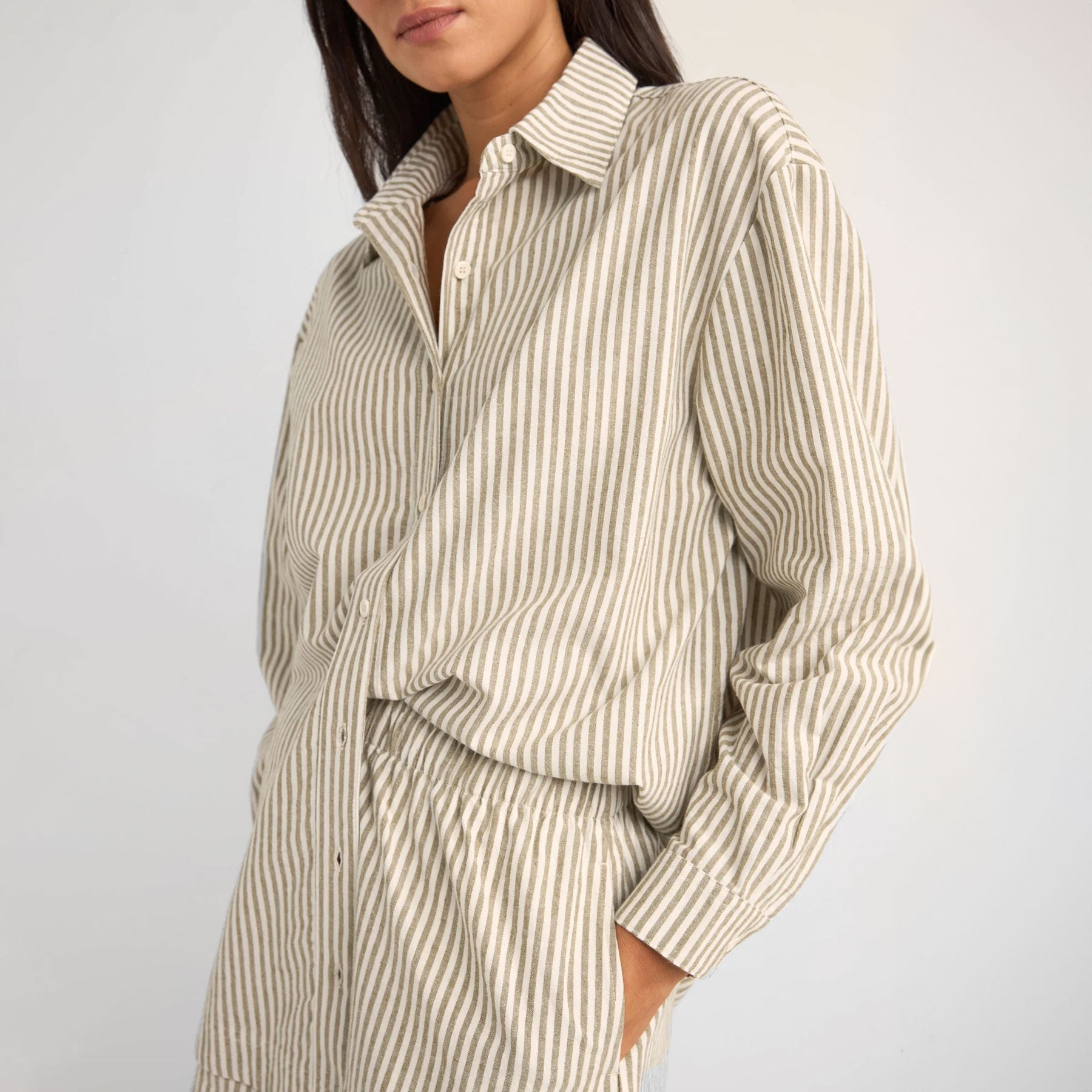 Rhythm - Valley Stripe Oversized Shirt - Ivy