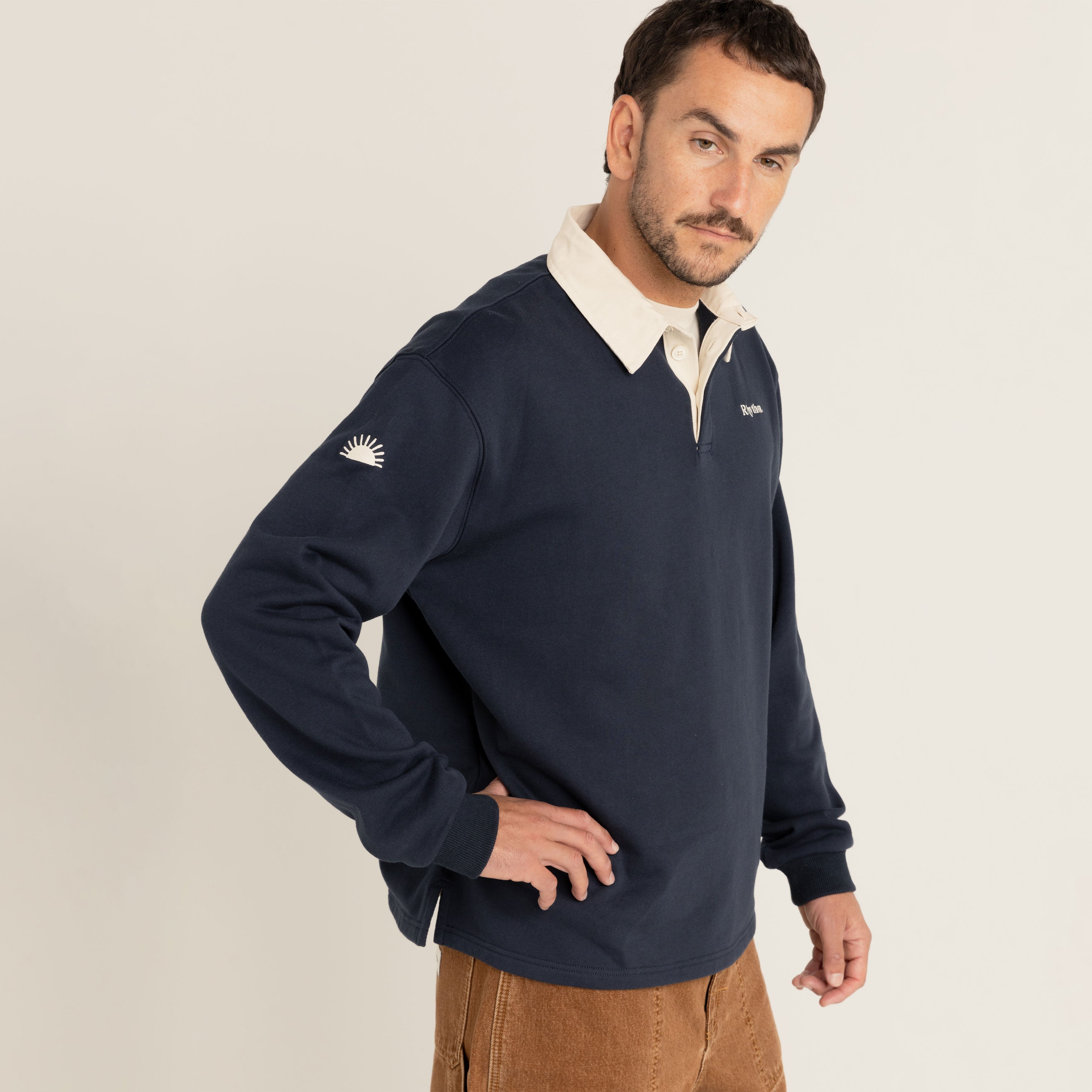 Rhythm - Vintage Rugby LS Polo - Indigo
