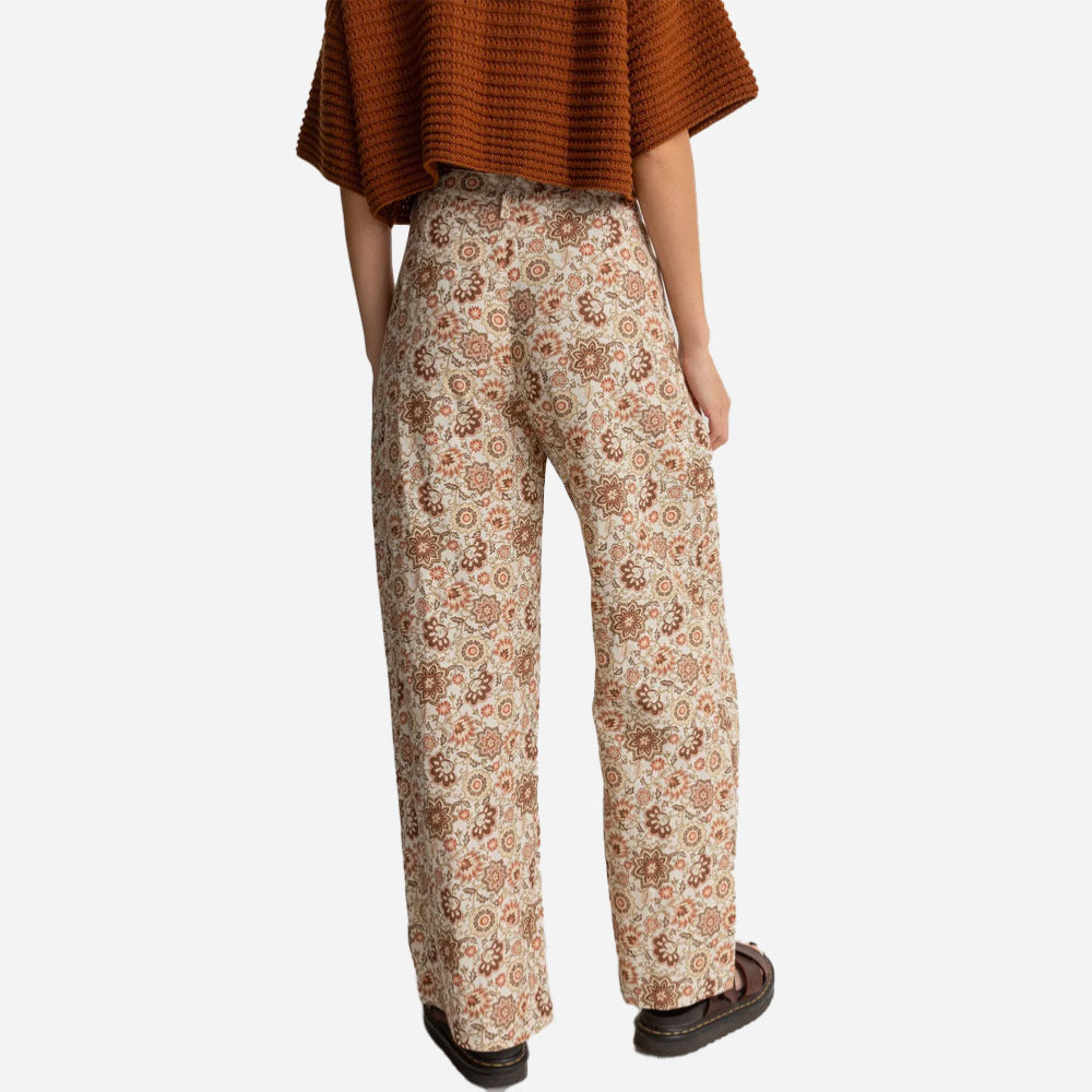 RHYTHM - RAYA PAISLEY WIDE LEG PANT - Natural