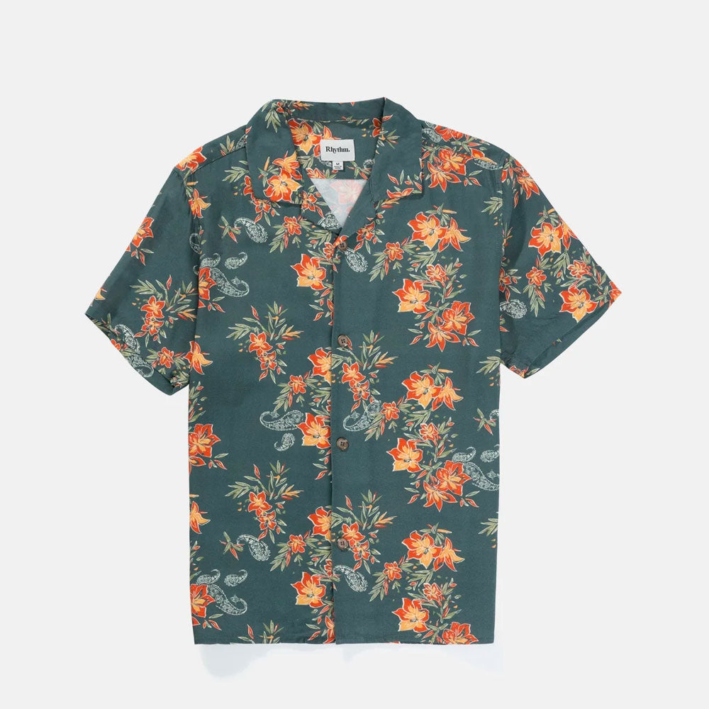 RHYTHM - TROPICAL PAISLEY CUBAN SS SHIRT - Pine
