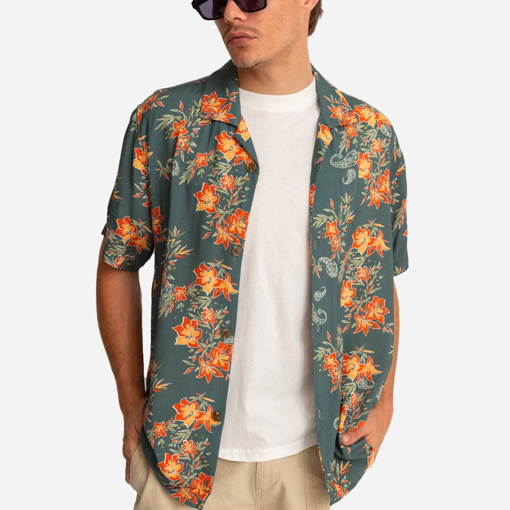 RHYTHM - TROPICAL PAISLEY CUBAN SS SHIRT - Pine