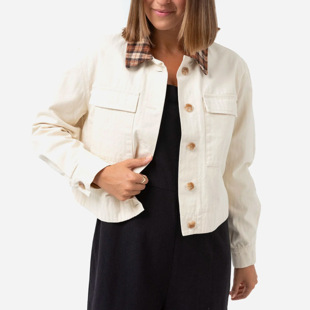 RHYTHM - DYLAN CROPPED SHACKET - Cream