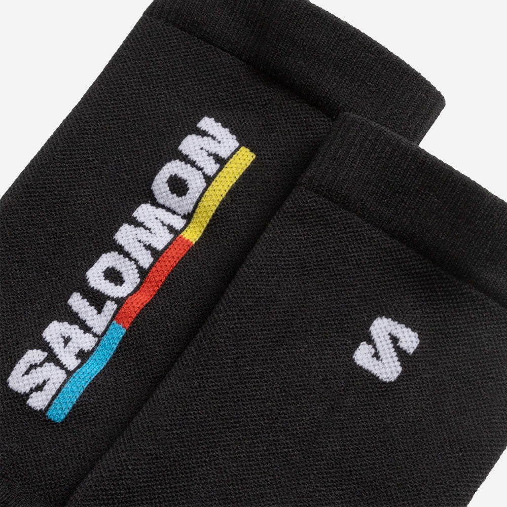 SALOMON SPORTSTYLE - PULSE RACE FLAG CREW SOCKS - Black / Bright Red / Lemon