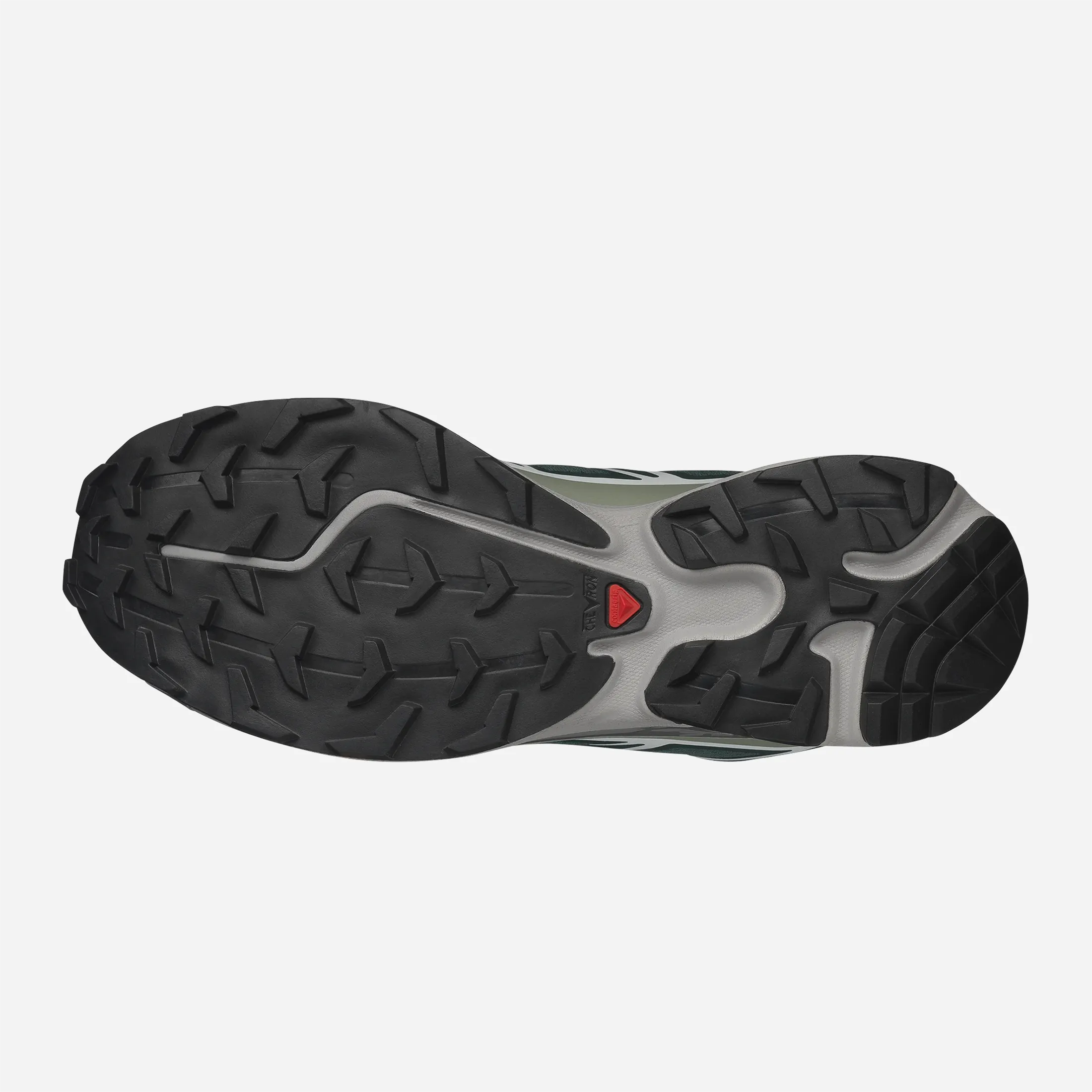 Salomon lugged outsole for all-terrain traction.