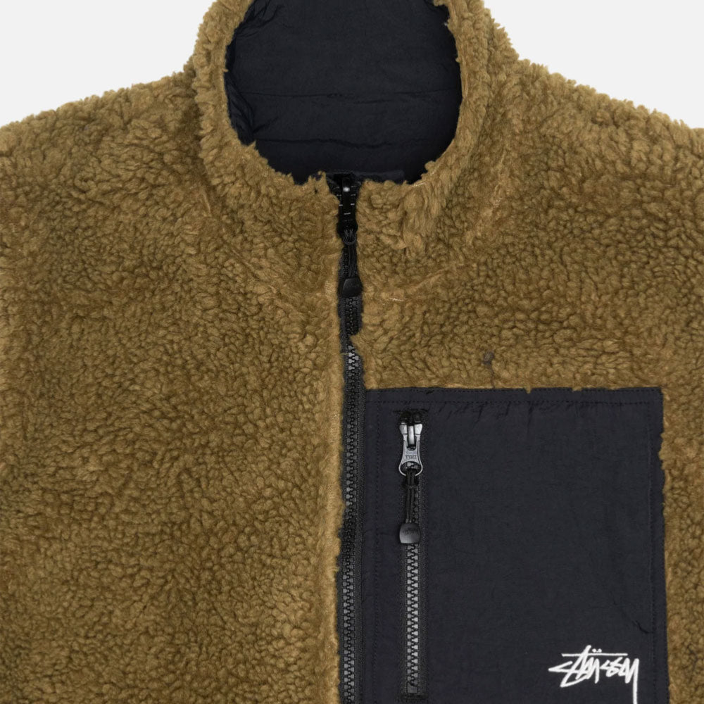 Stussy - Sherpa Reversible Vest - Olive