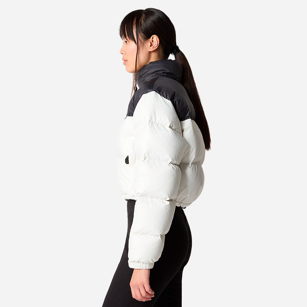 The North Face - Women Retro Nuptse Short Jacket - Gardenia White - TNF Black