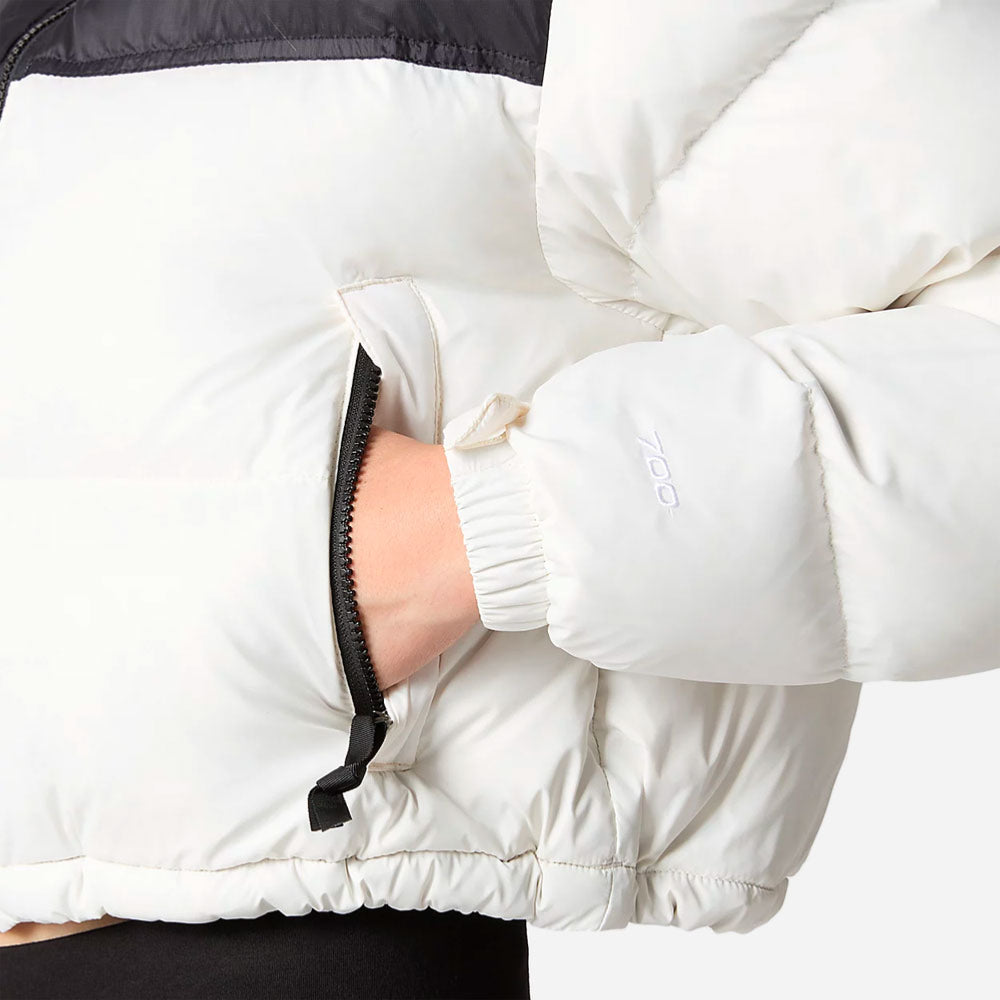 The North Face - Women Retro Nuptse Short Jacket - Gardenia White - TNF Black