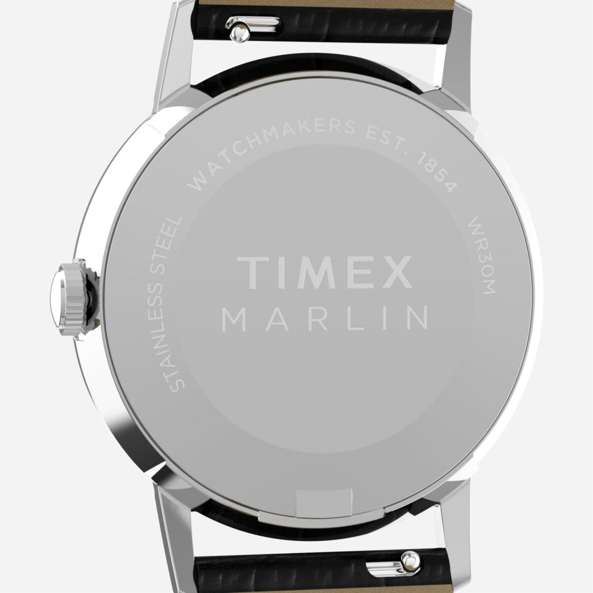 Timex - Marlin Quartz 34mm Leather Strap Watch - Silver White / Black Croco