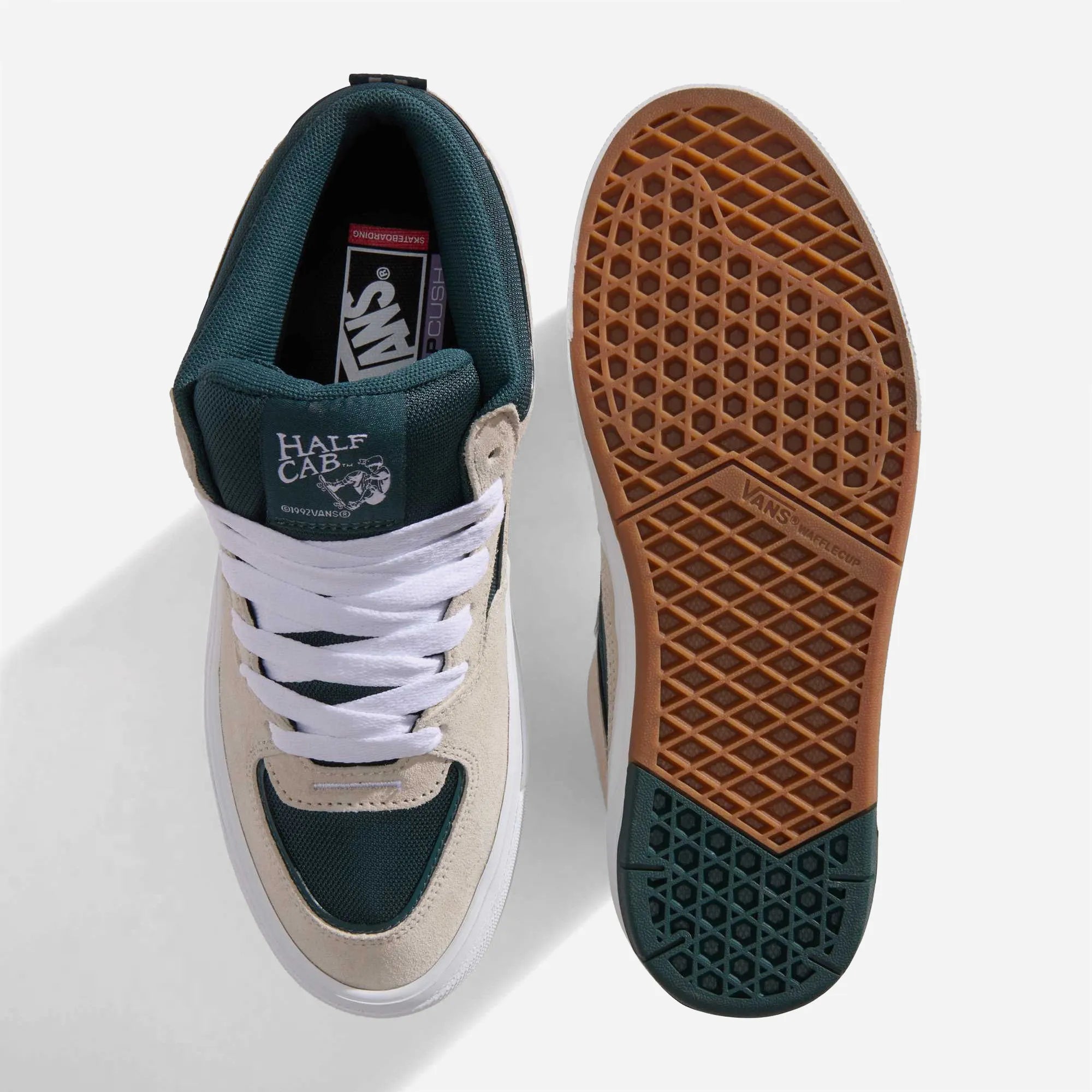 Vans Skate Half Cab Wafflecup Shoes - Oatmeal / Deep Teal