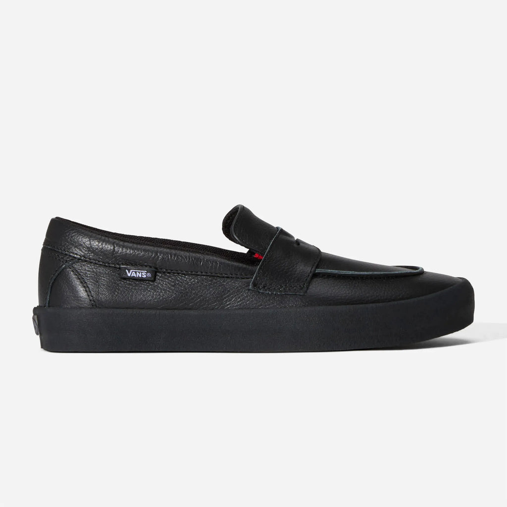 Vans Skate Loafer Black - Leather Slip-On Skate Shoe