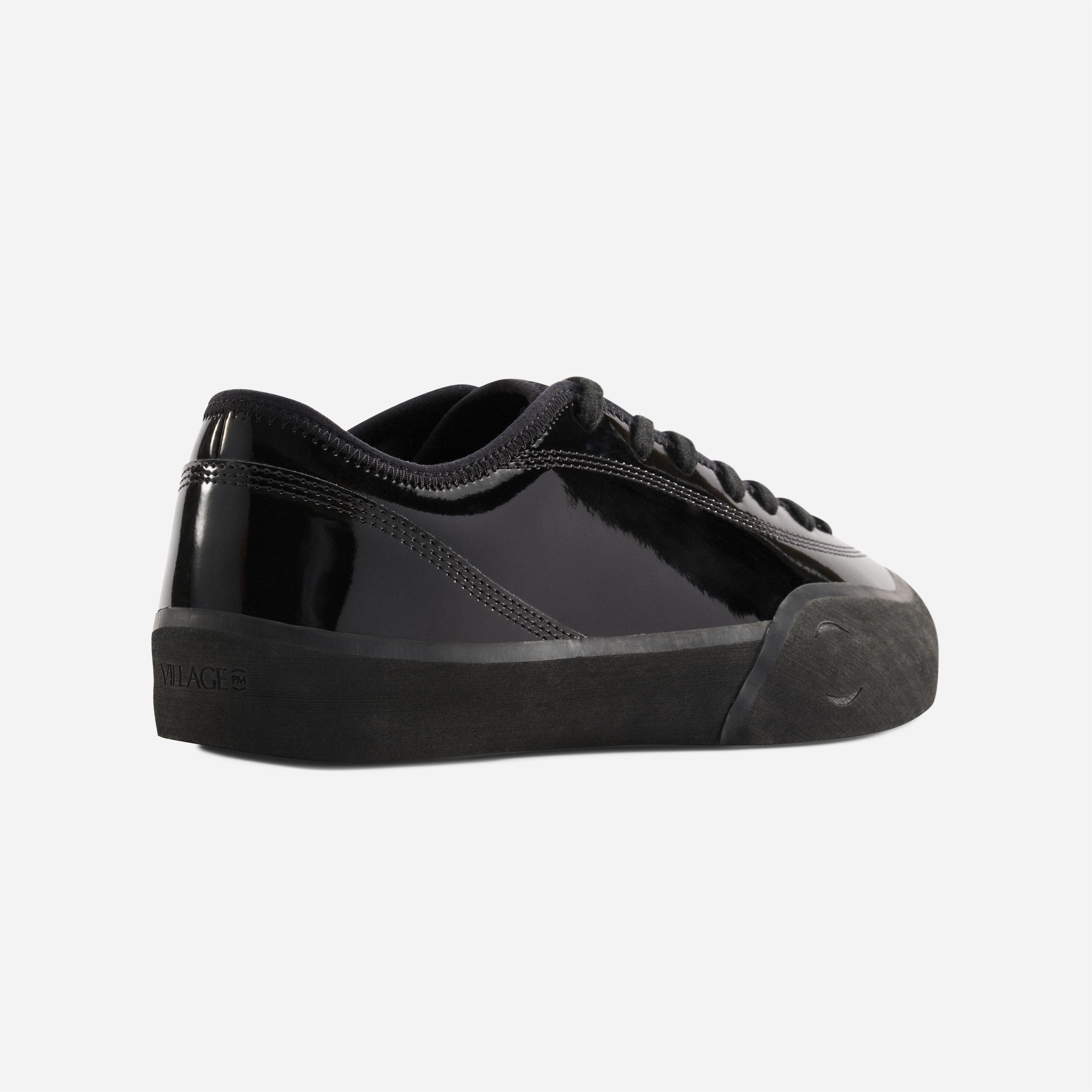 Village PM - 1.30 PM PU Coated Leather - Gloss Black / Natural Black