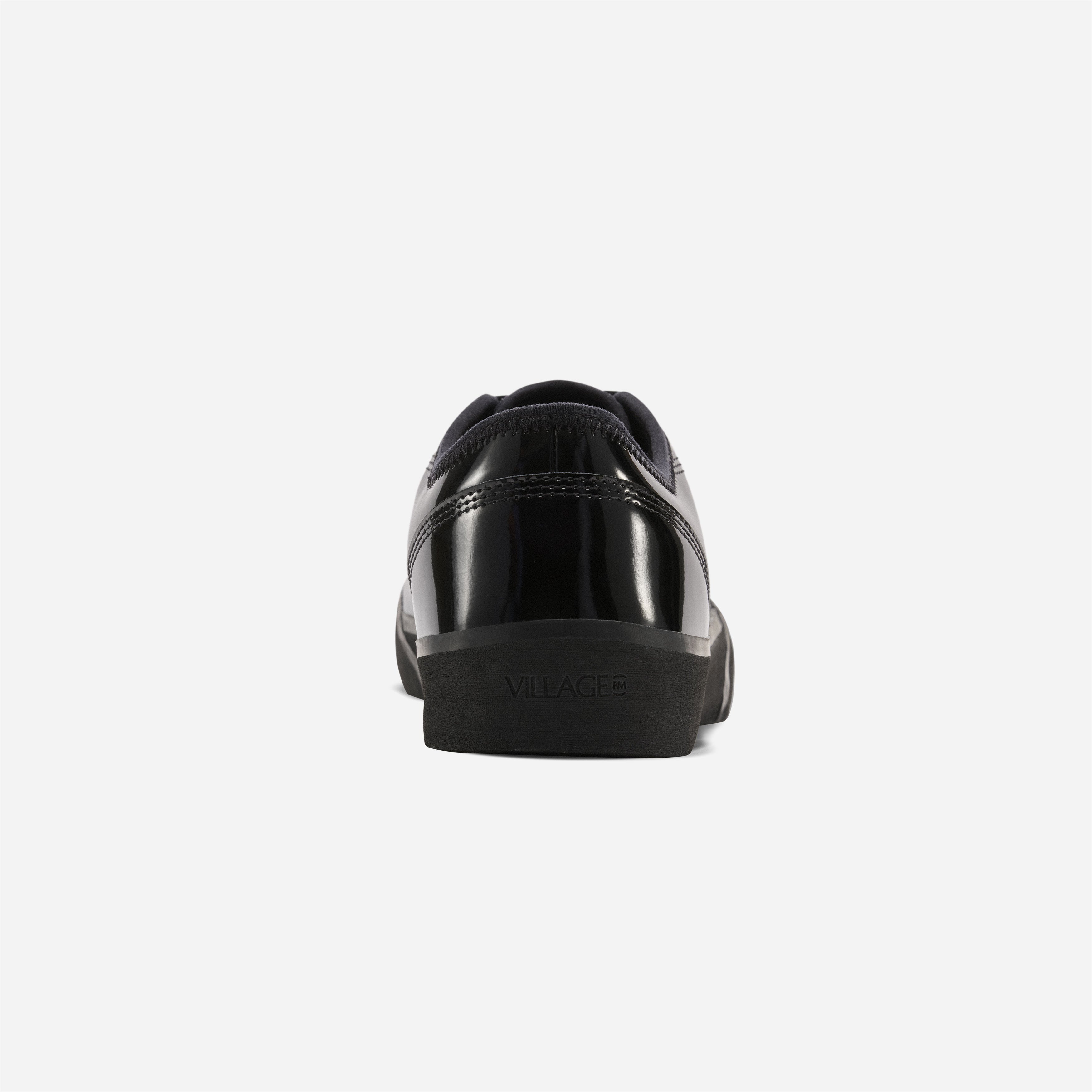 Village PM - 1.30 PM PU Coated Leather - Gloss Black / Natural Black