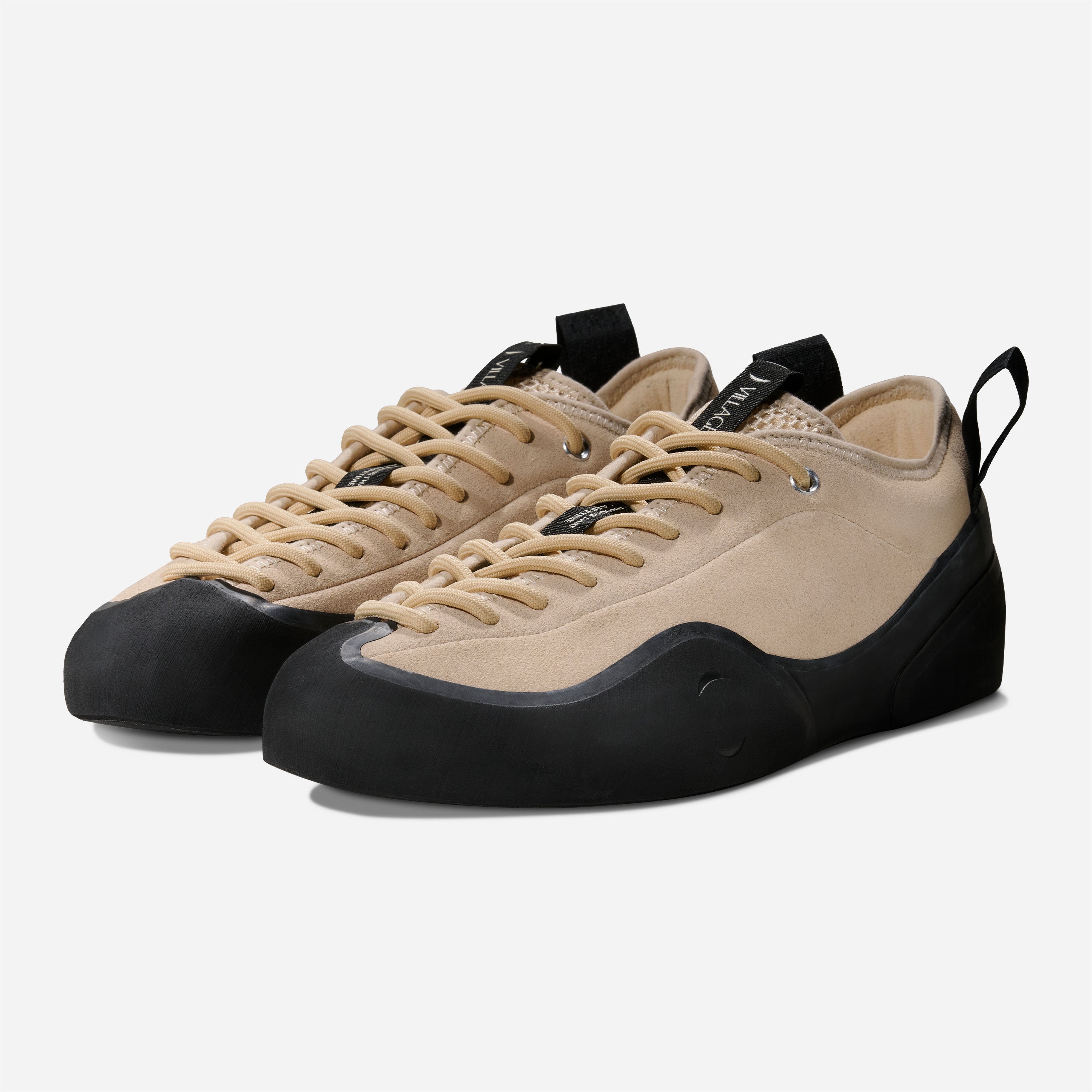 Village PM - 1 PM Leather Suede - Cream Beige / Natural Black