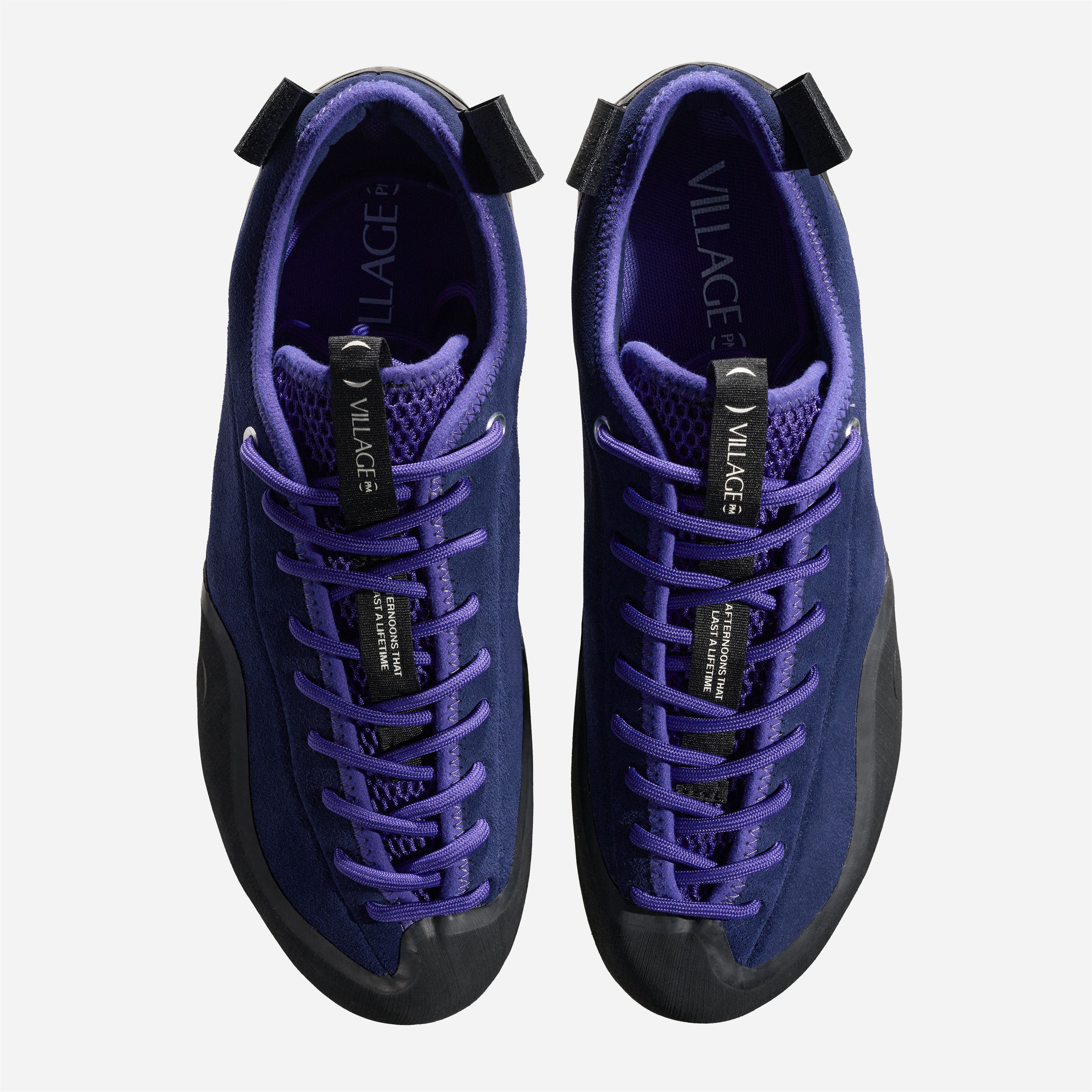 Village PM - 1 PM Leather Suede - Navy Purple / Natural Black