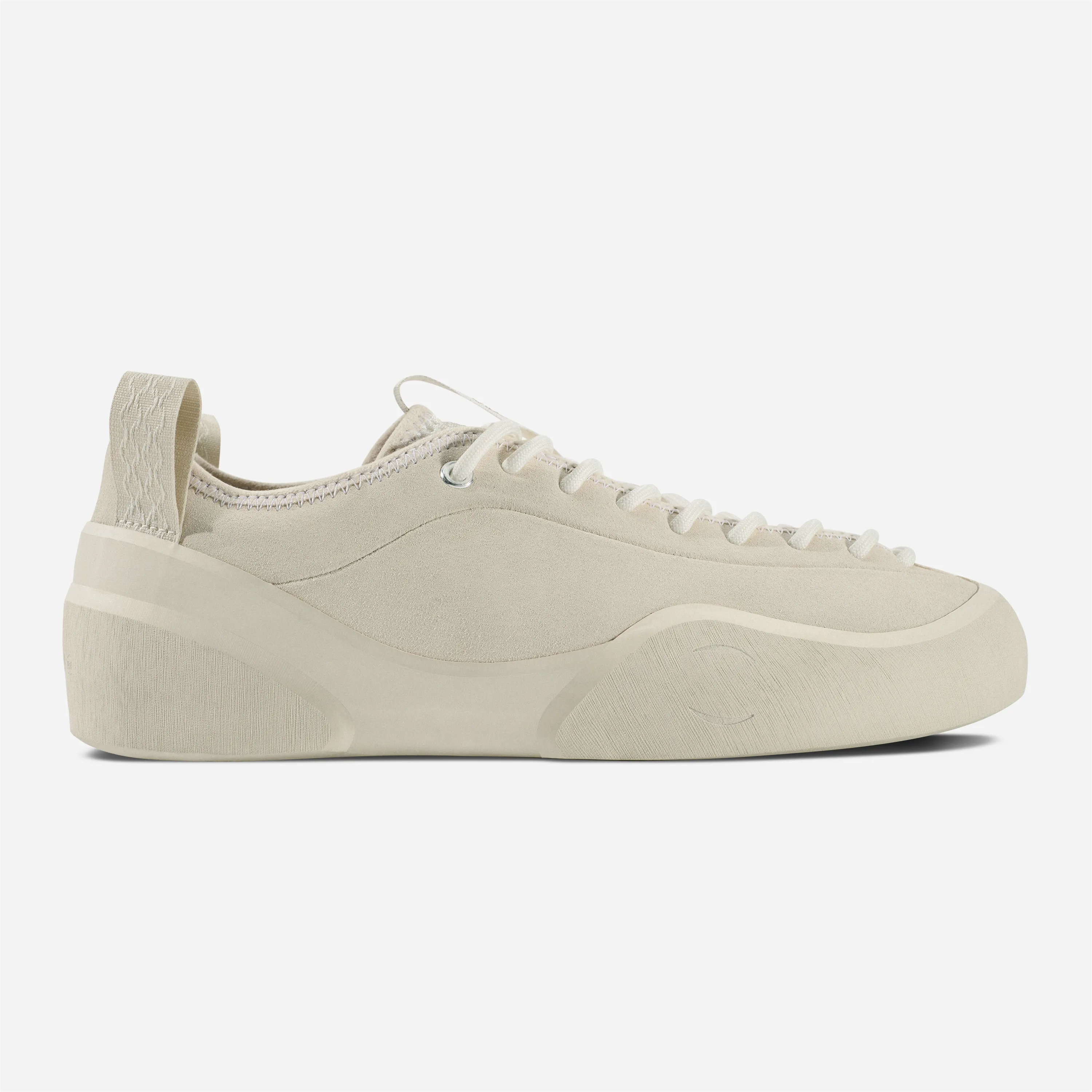 Village PM 1PM Leather Suede Cream hybrid skate and climbing shoes featuring asymmetrical lacing.