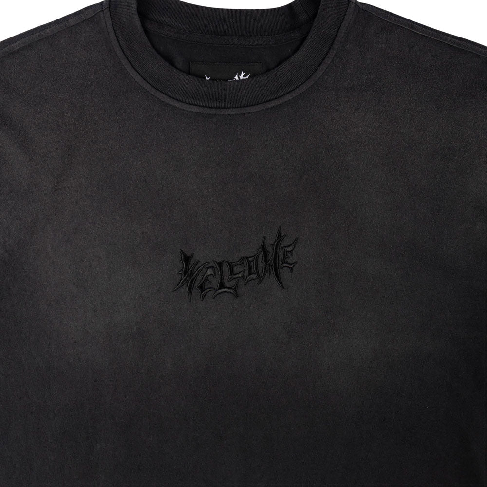 WELCOME SKATEBOARDS - VAMP SS GARMENT DYED ENZYME WASHED KNIT- Black
