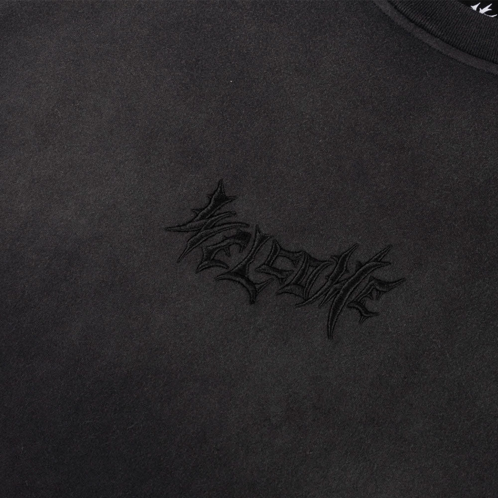 WELCOME SKATEBOARDS - VAMP SS GARMENT DYED ENZYME WASHED KNIT- Black