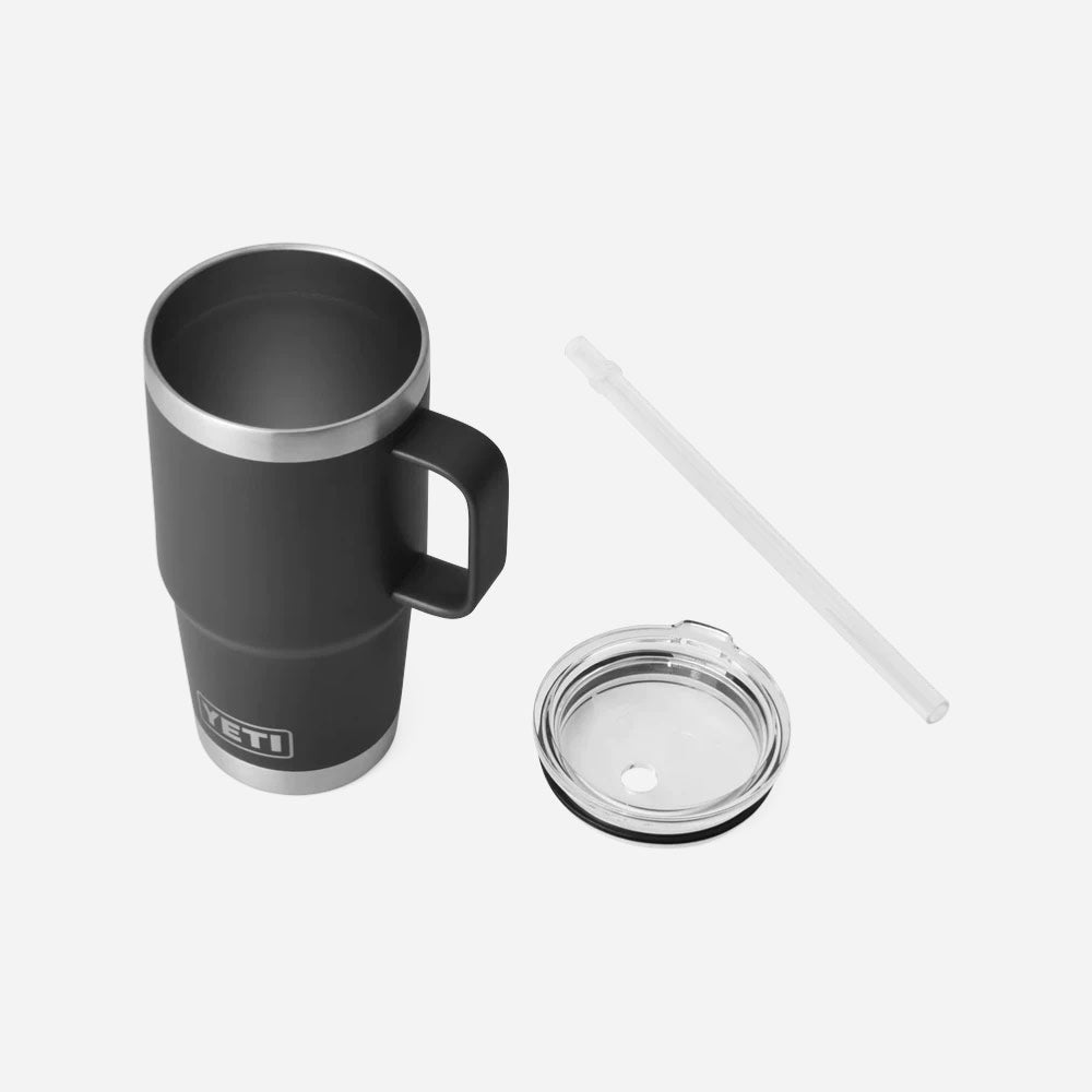Yeti - Mug Rambler 25 Oz (710 ml) with straw lid - Black