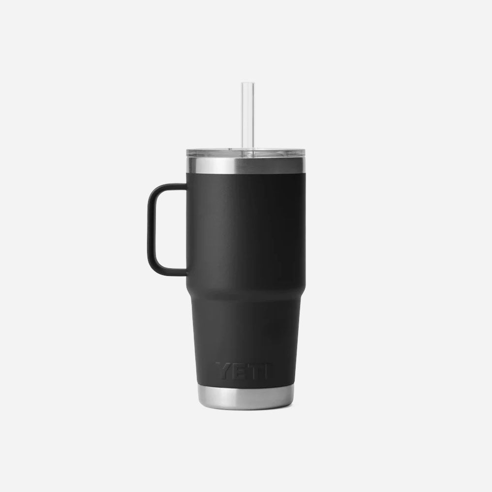 Yeti - Mug Rambler 25 Oz (710 ml) with straw lid - Black