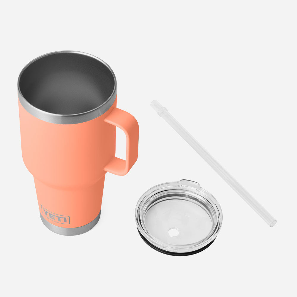 Yeti - Mug Rambler 25 Oz (710 ml) with straw lid - Lowcountry Peach