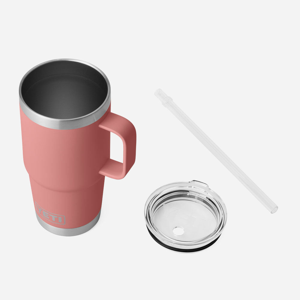 Yeti - Mug Rambler 25 Oz (710 ml) with straw lid - Sandstone Pink