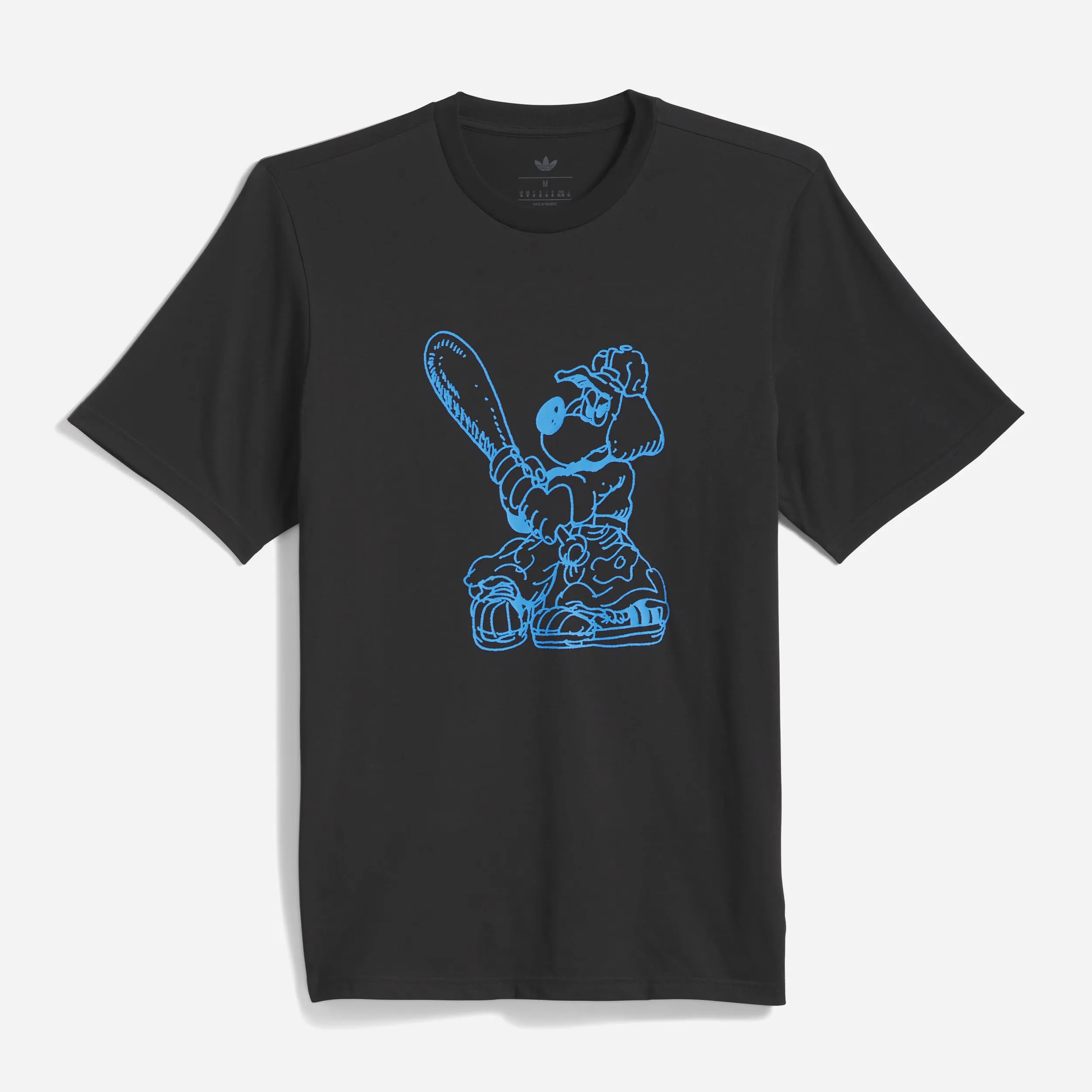 Front view of the black adidas Skateboarding x Kogancult Dog tee