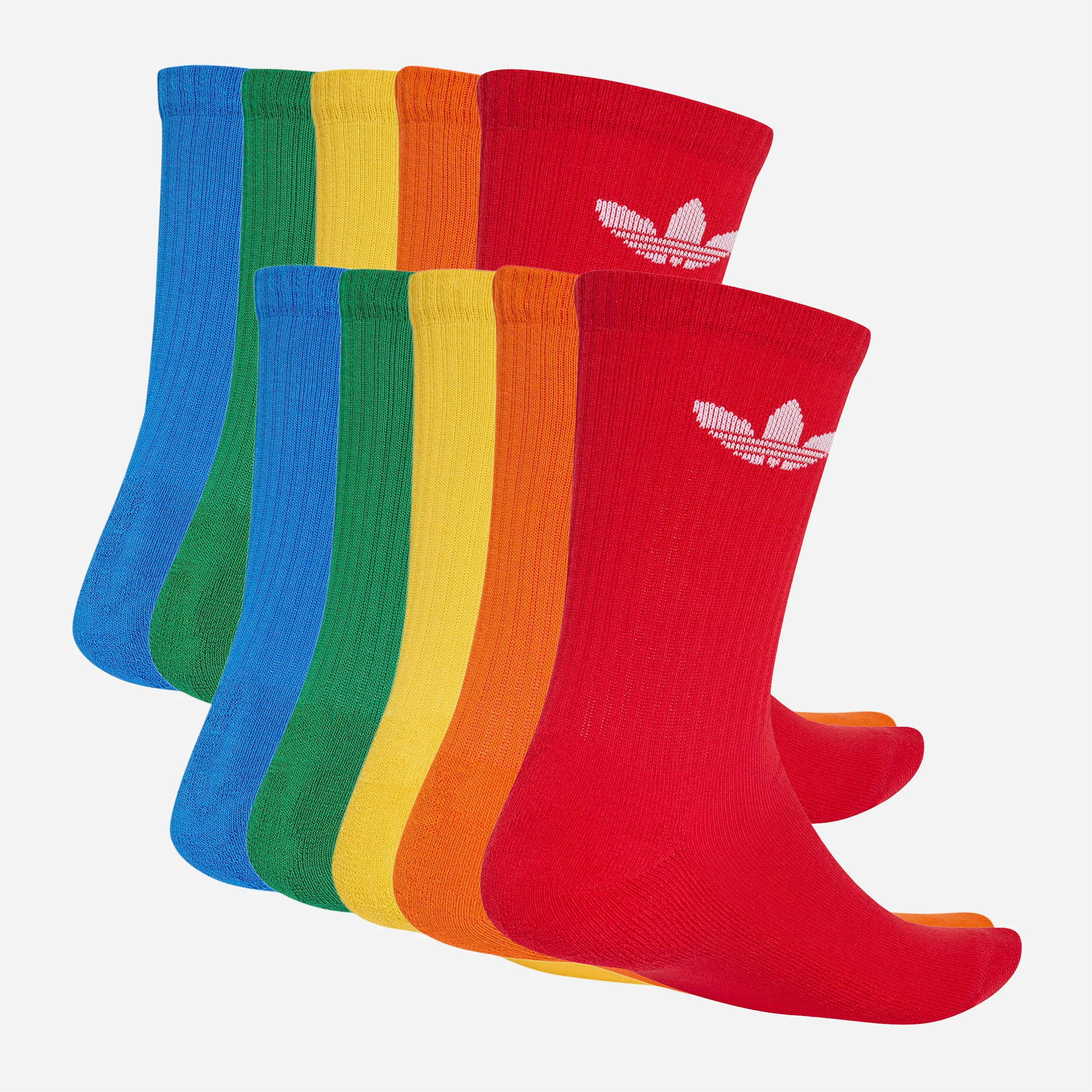 Adidas Originals Crew Socks 10 Pair Pack - Primary Colors Mix