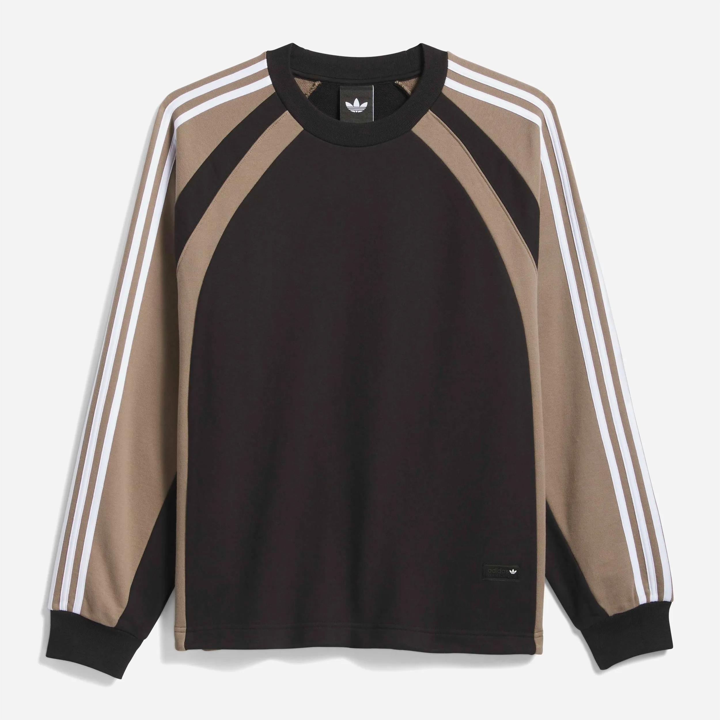 Sweat Adidas Skateboarding FS Crewneck noir kaki vu de face, coupe oversize streetwear