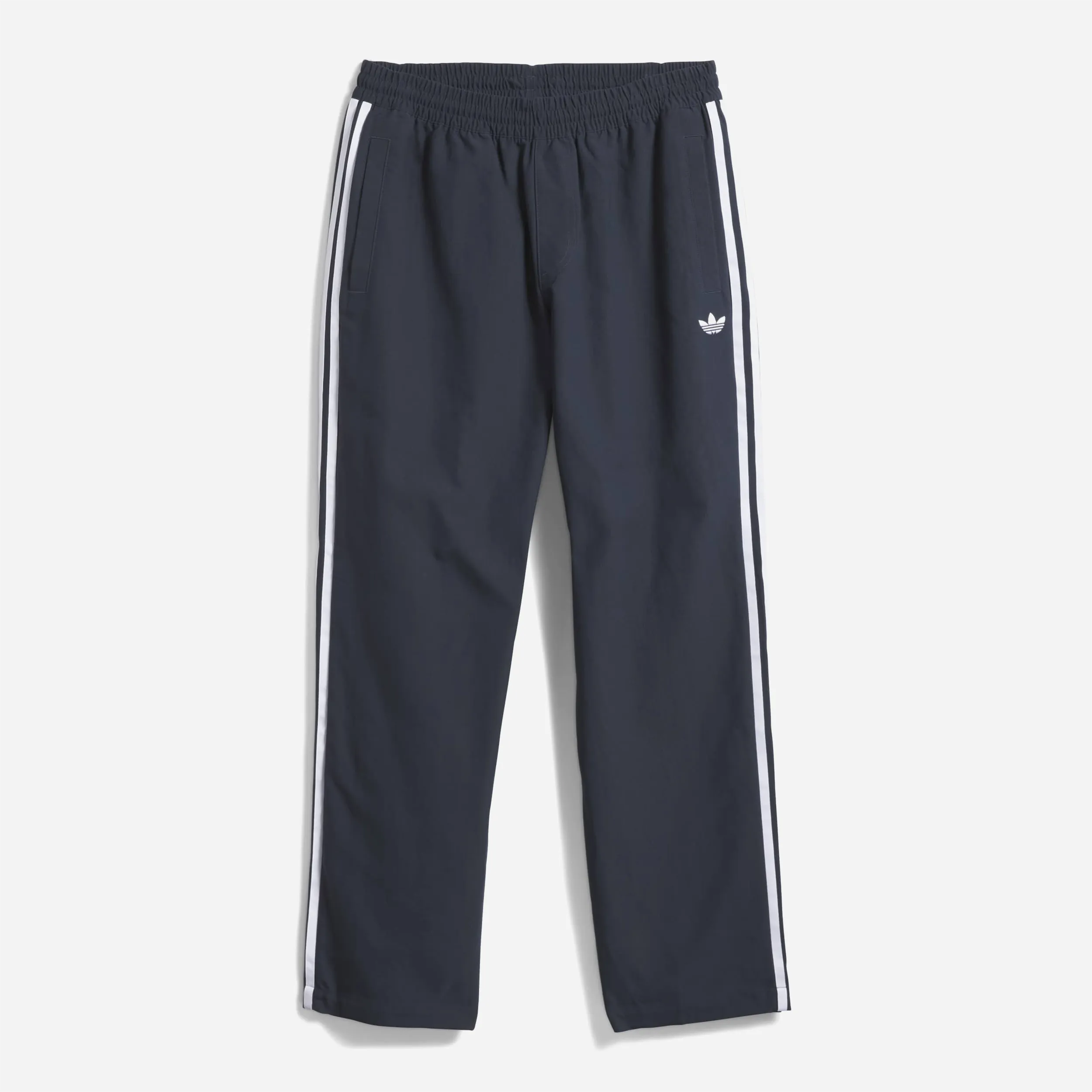 Pantalon de survêtement Adidas Superfire bleu marine et blanc vue de face.