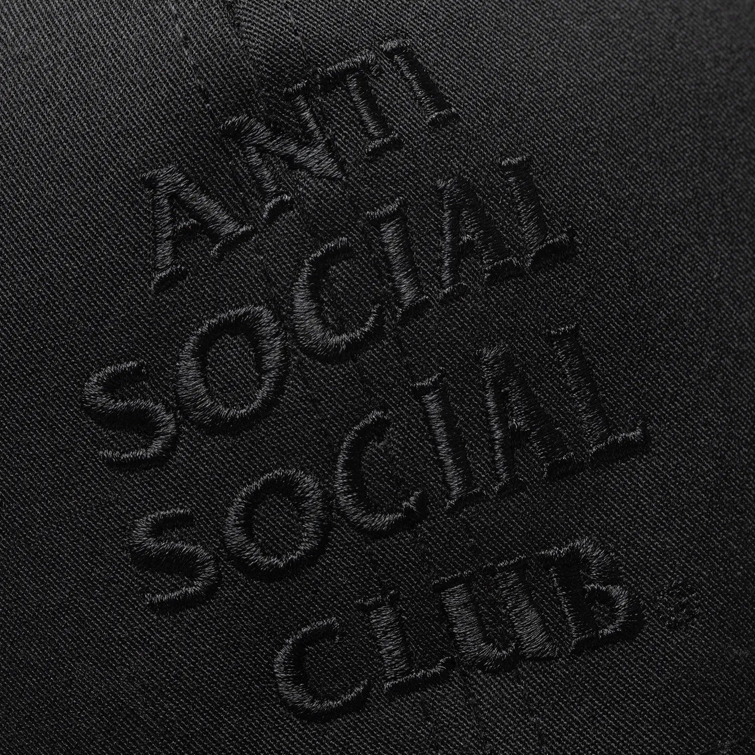 Anti Social Social Club Black Tonal Embroidered Cap