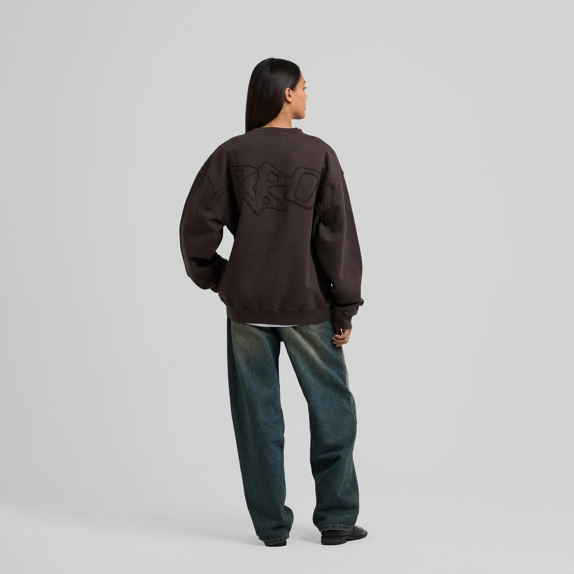 Sweatshirt Arbor Antwerp Big Application Crewneck Coffee